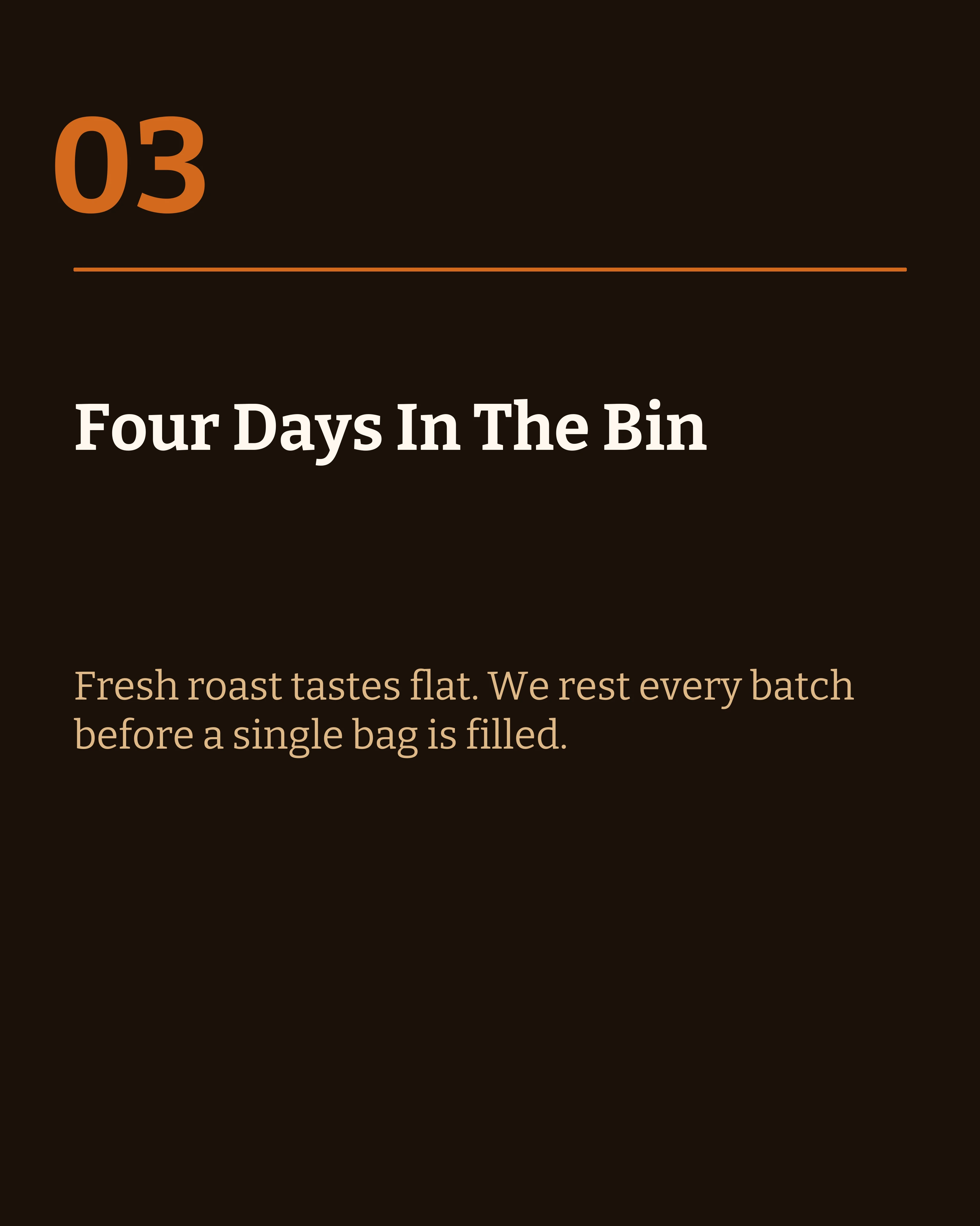 Slide about resting the beans