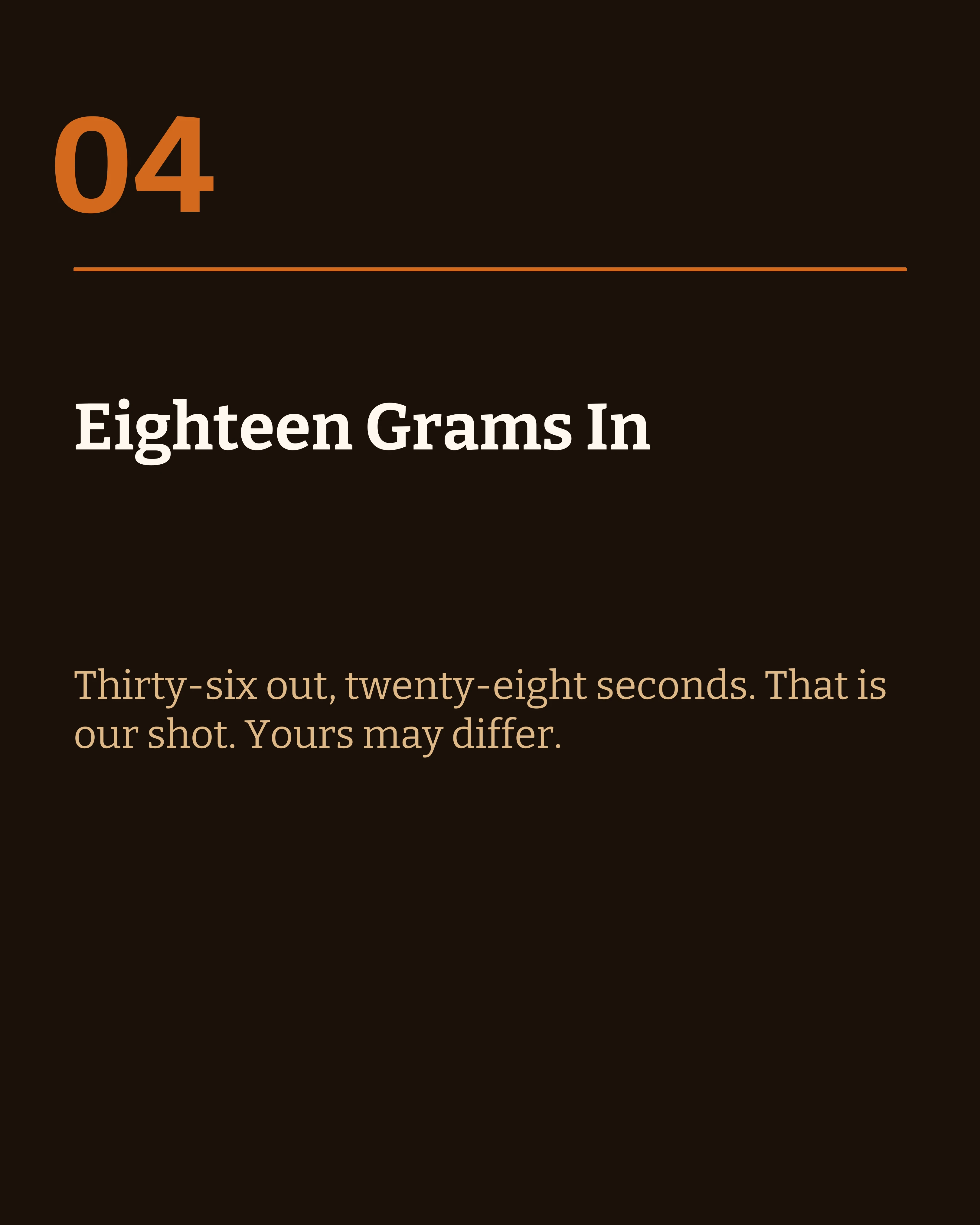 Slide about grind and dose