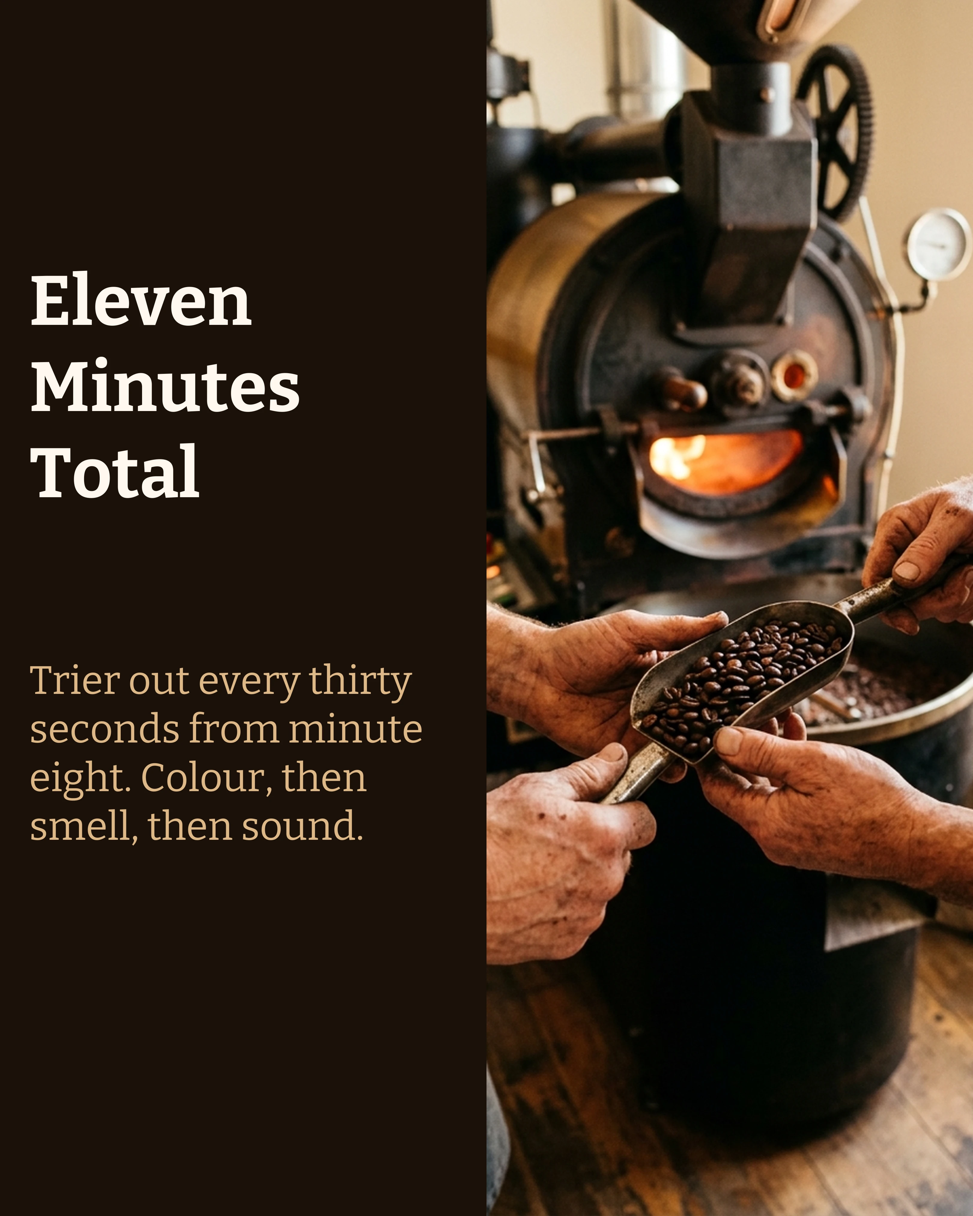 Split layout slide about roast development