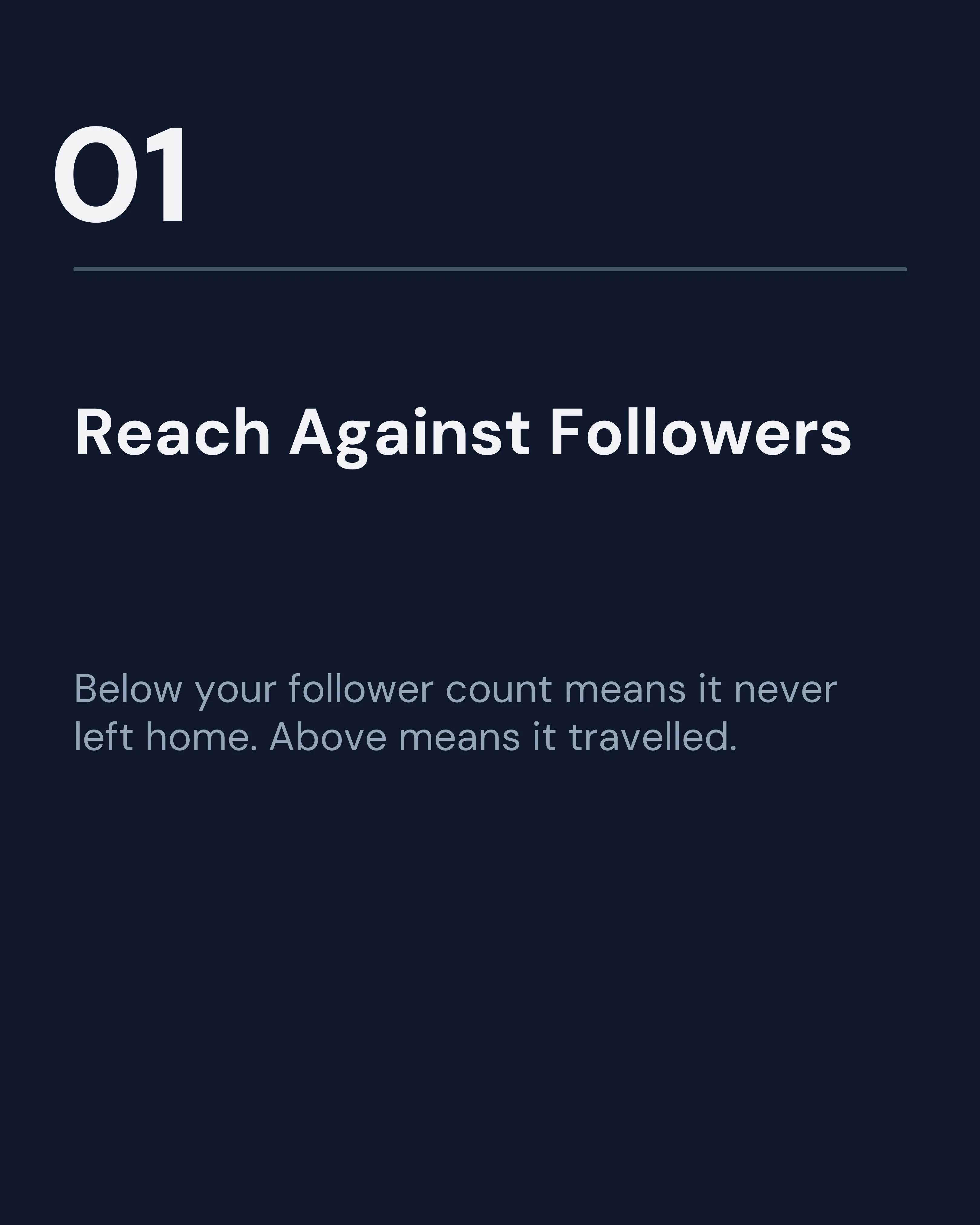 Metric one: reach against follower count