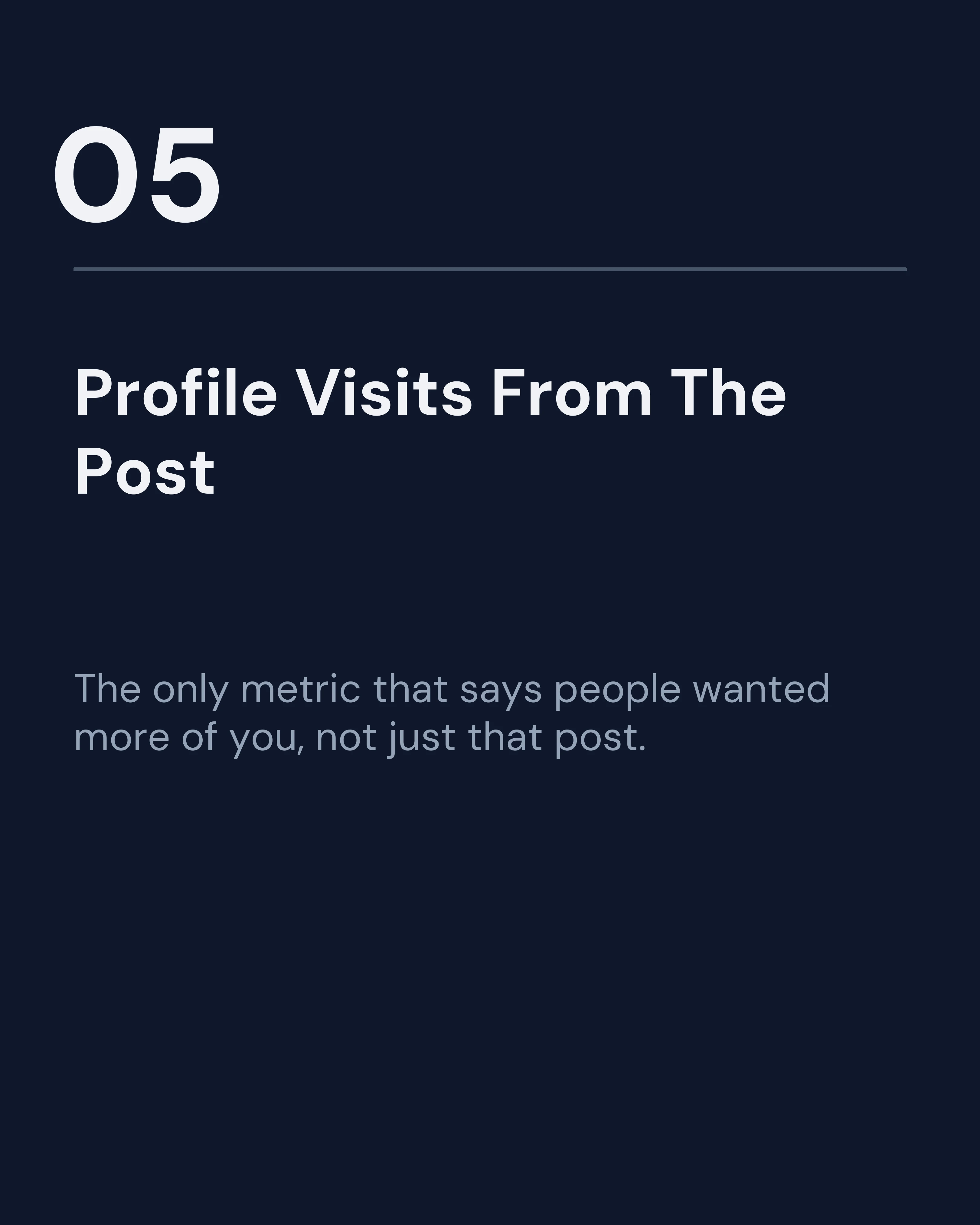 Metric five: profile visits from the post