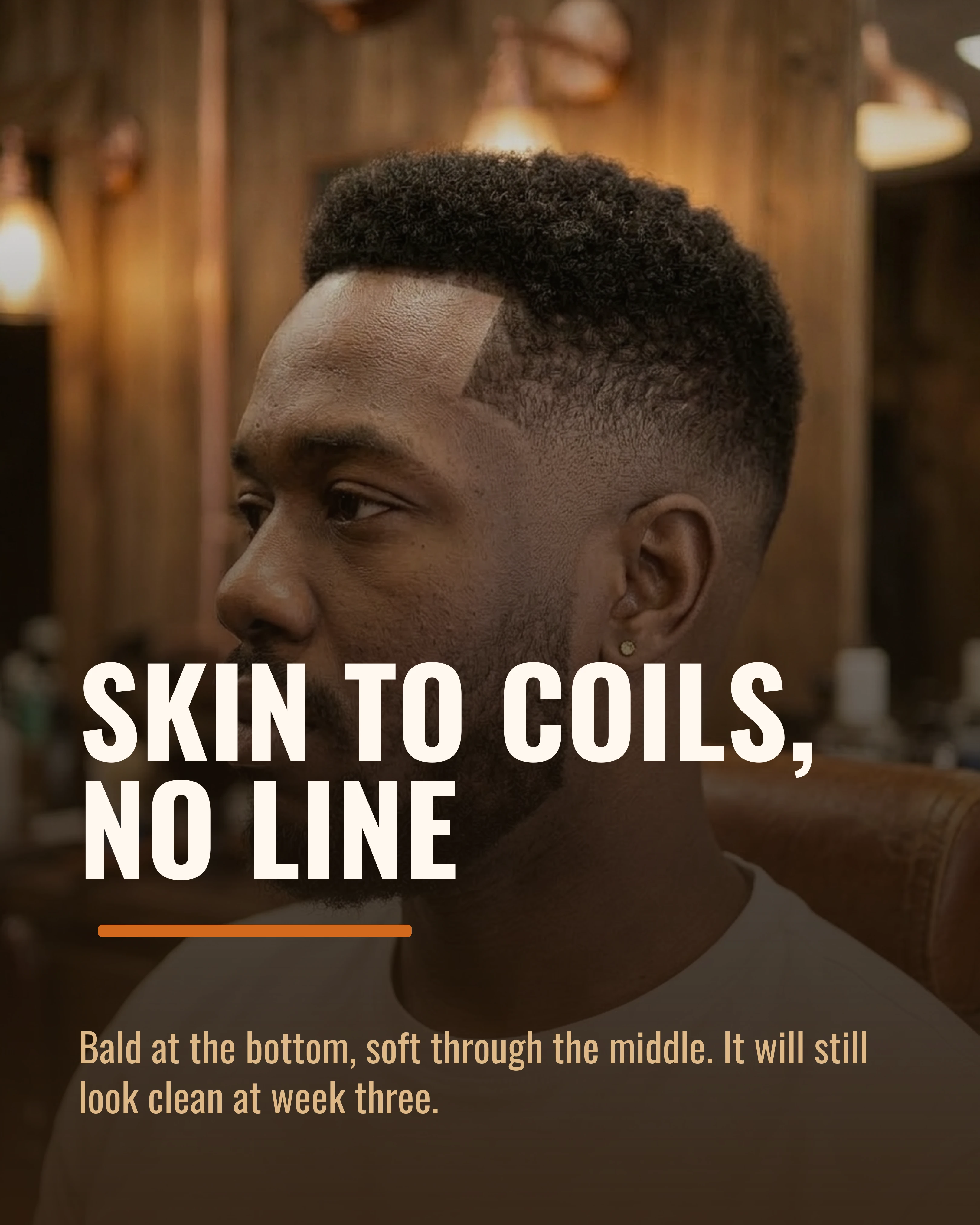 Side profile showing the blend from skin to coils