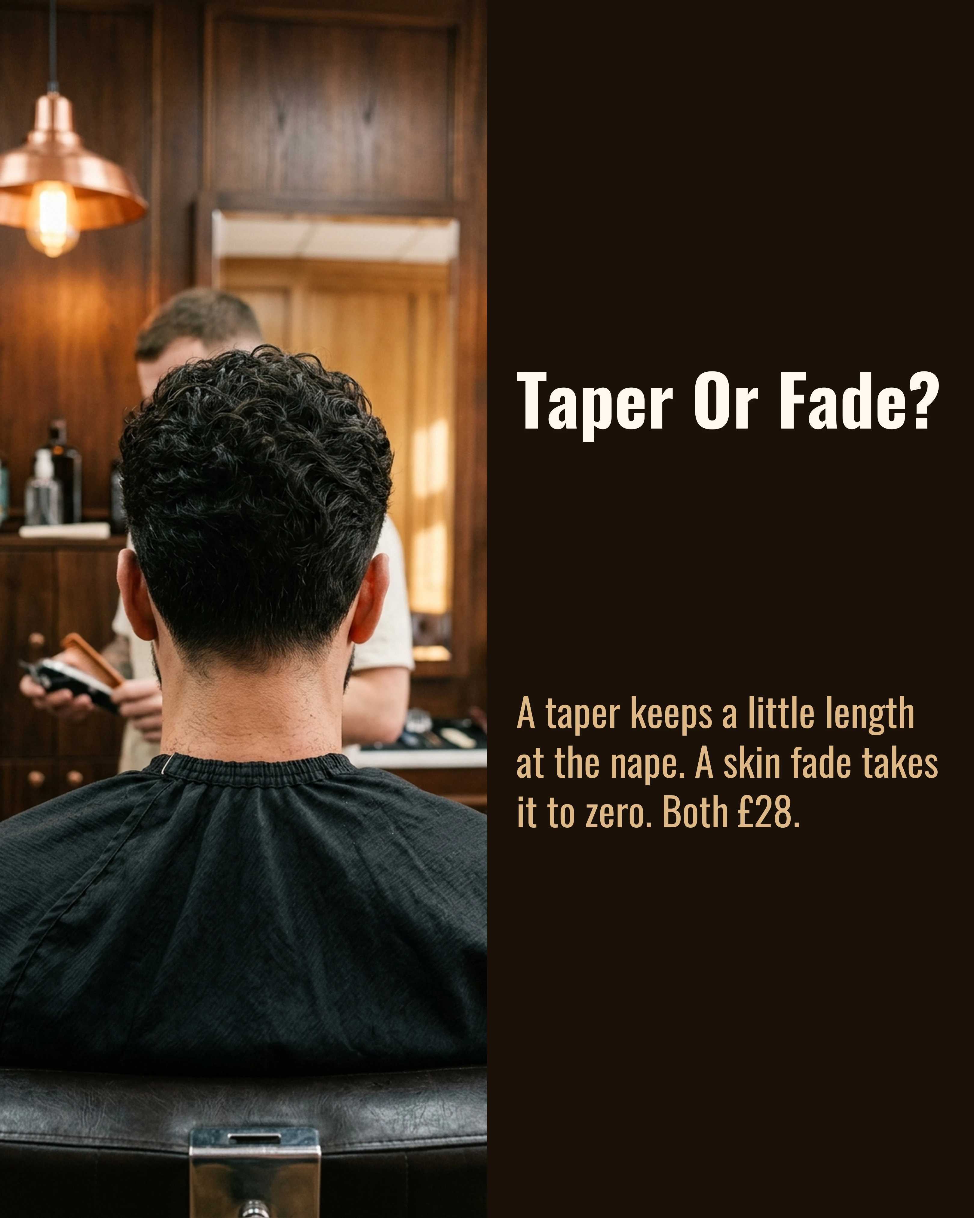 Comparison slide showing a natural taper at the neckline