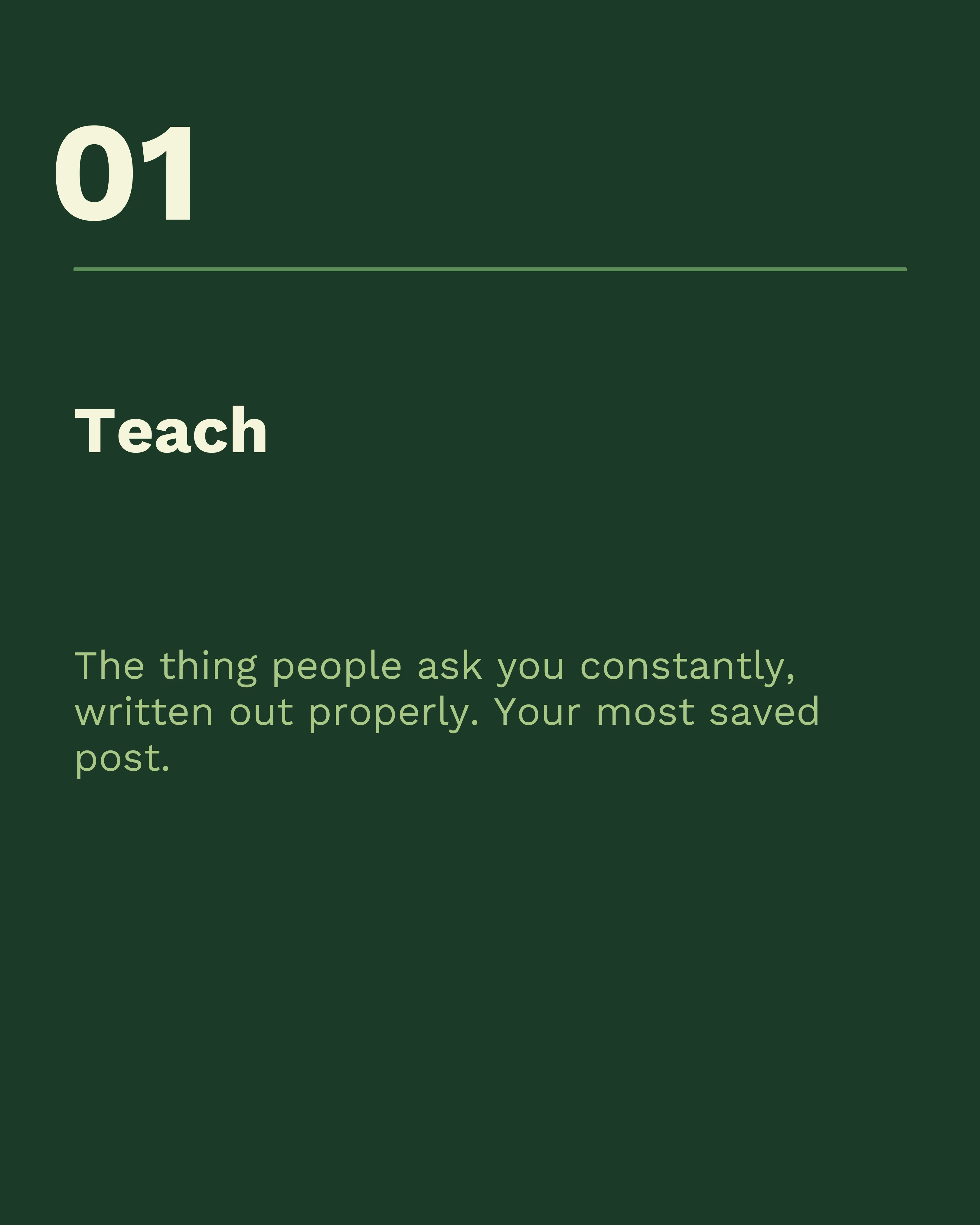 Post type one: teach