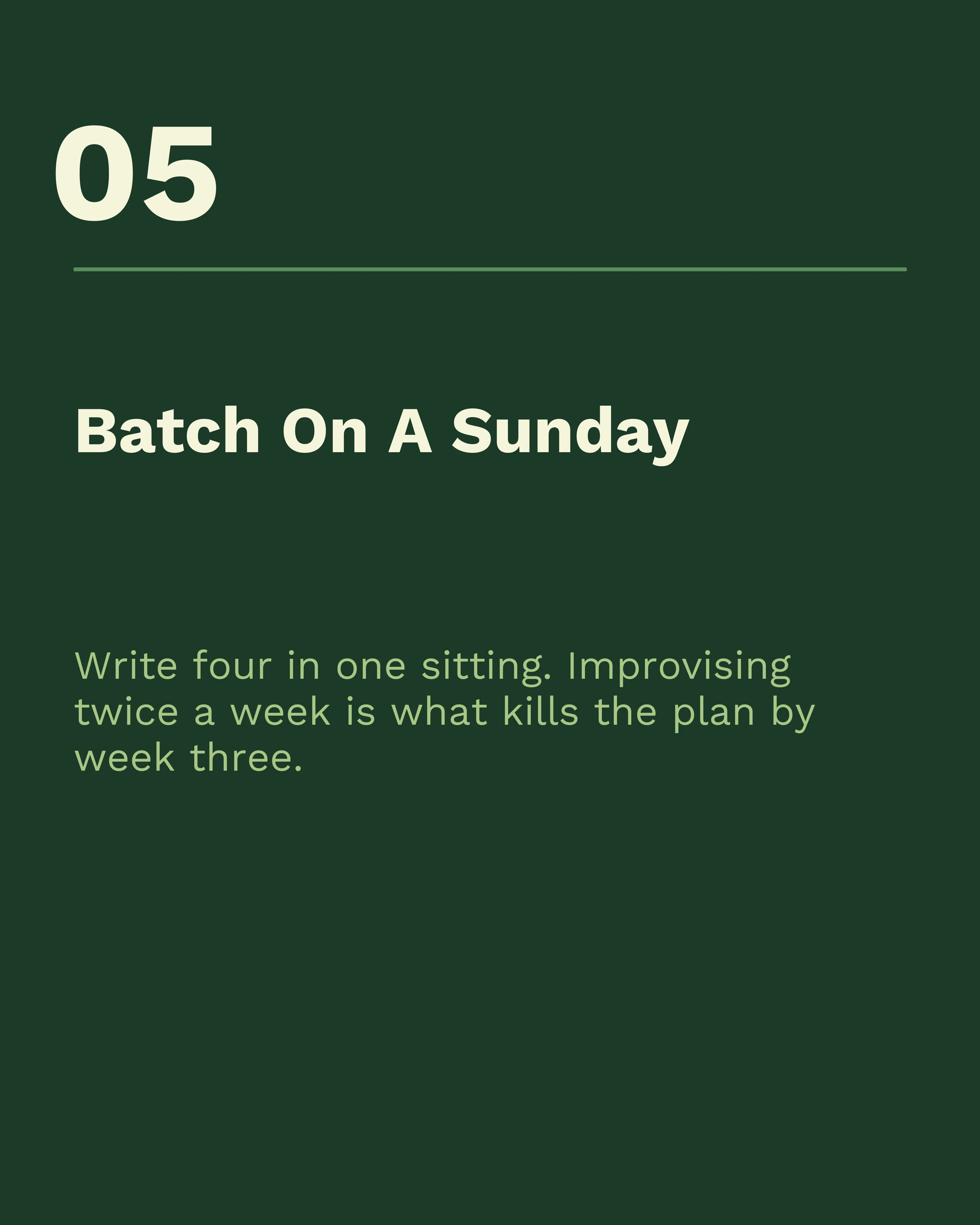 Batch on a Sunday slide