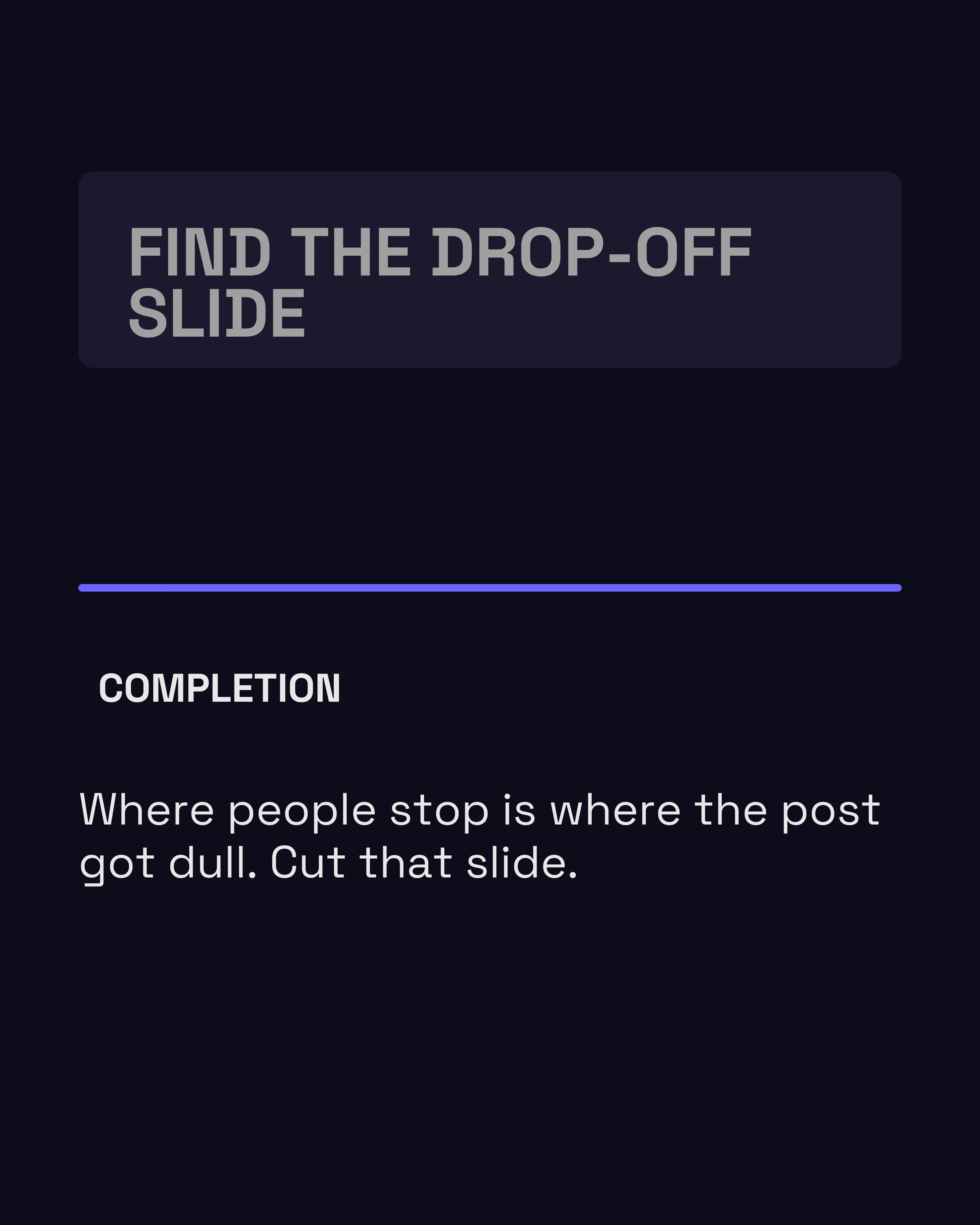 Drop off diagnosis slide