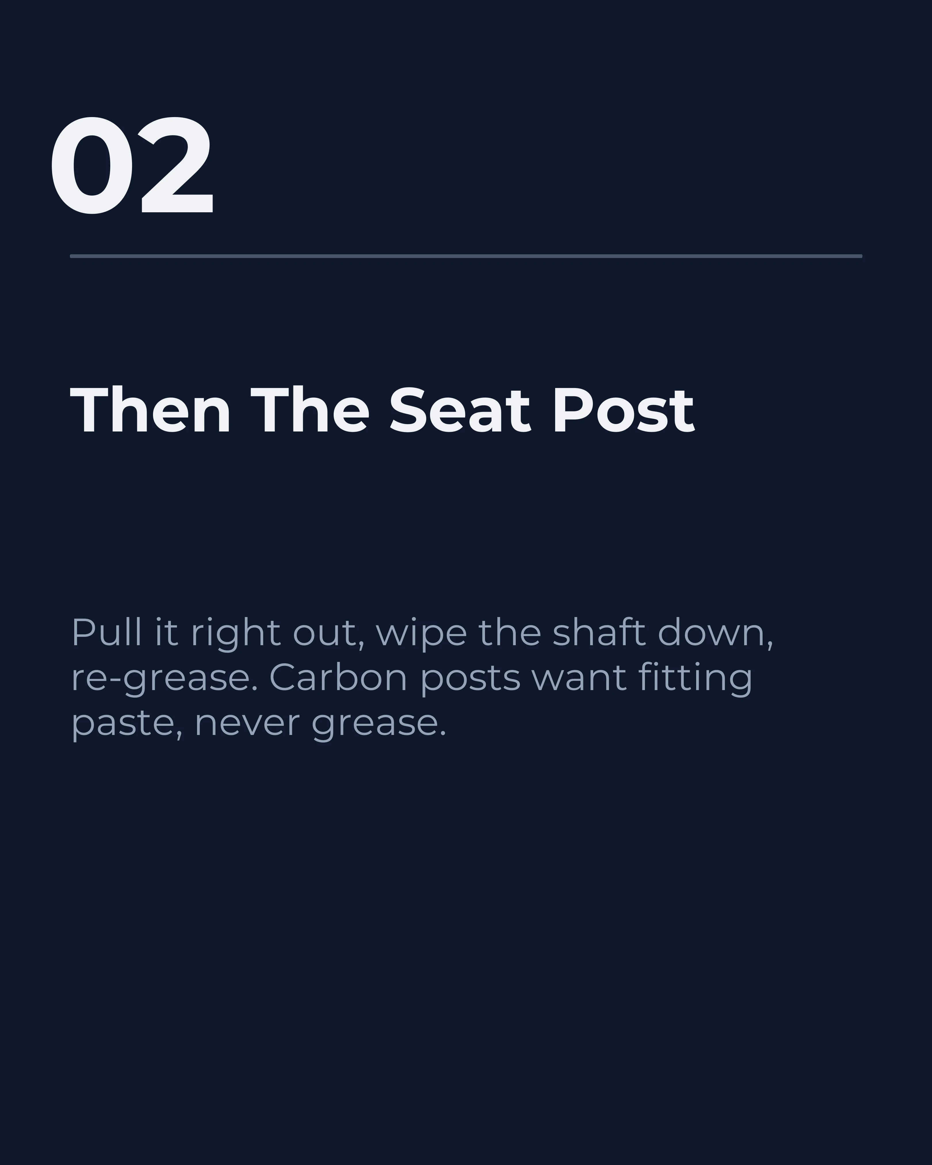 Slide two: then the seat post