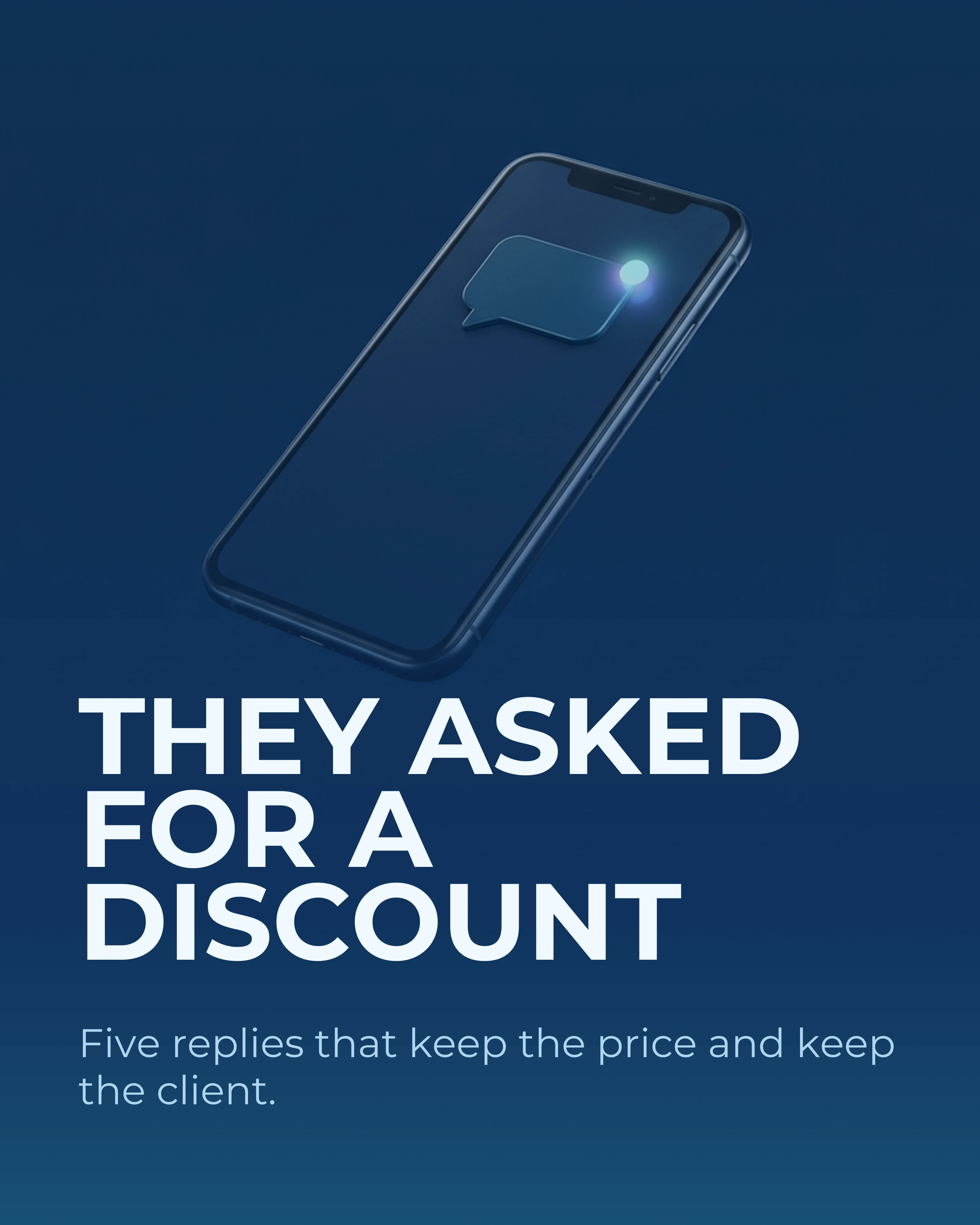Cover slide: they asked for a discount