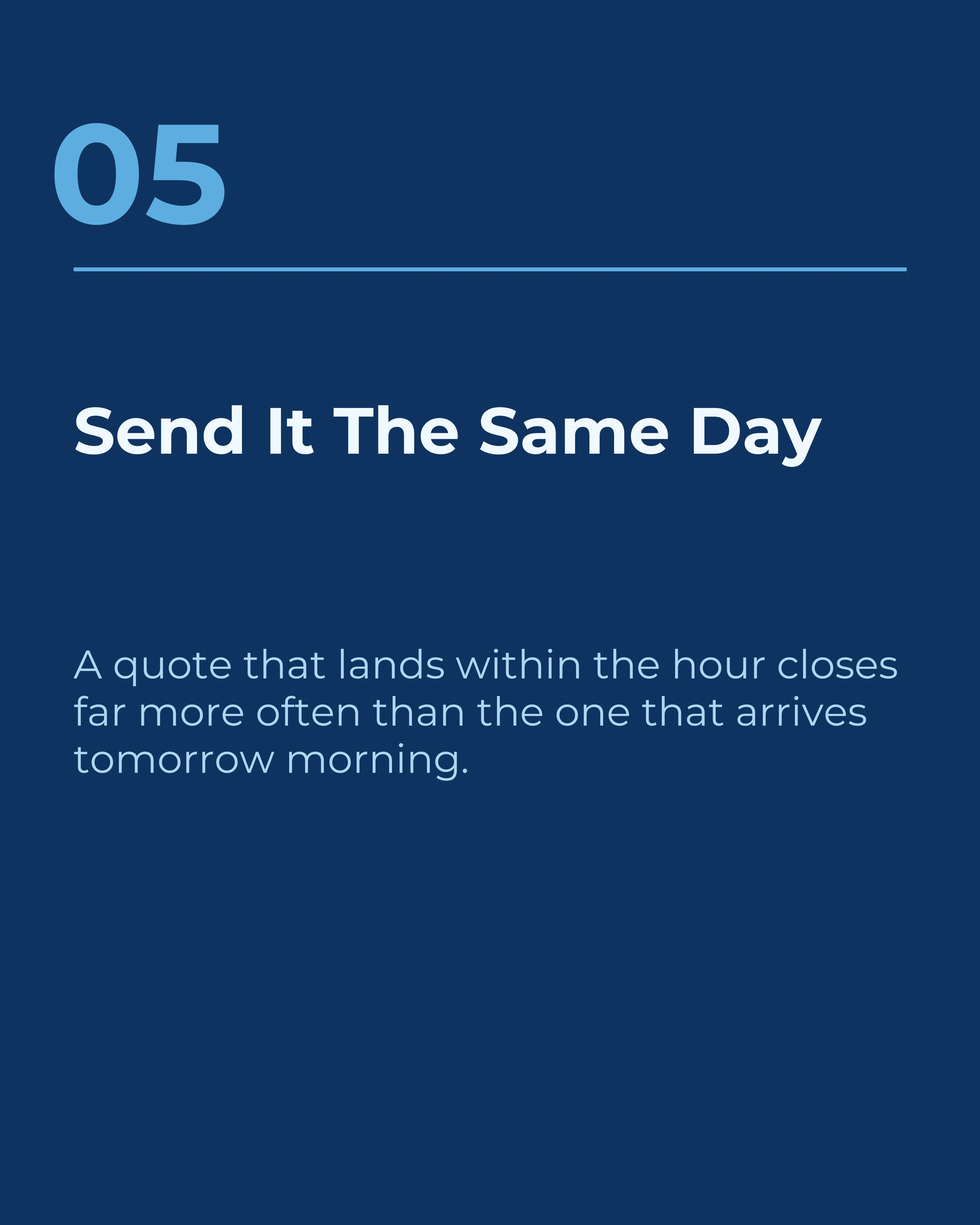 Slide five: send it the same day
