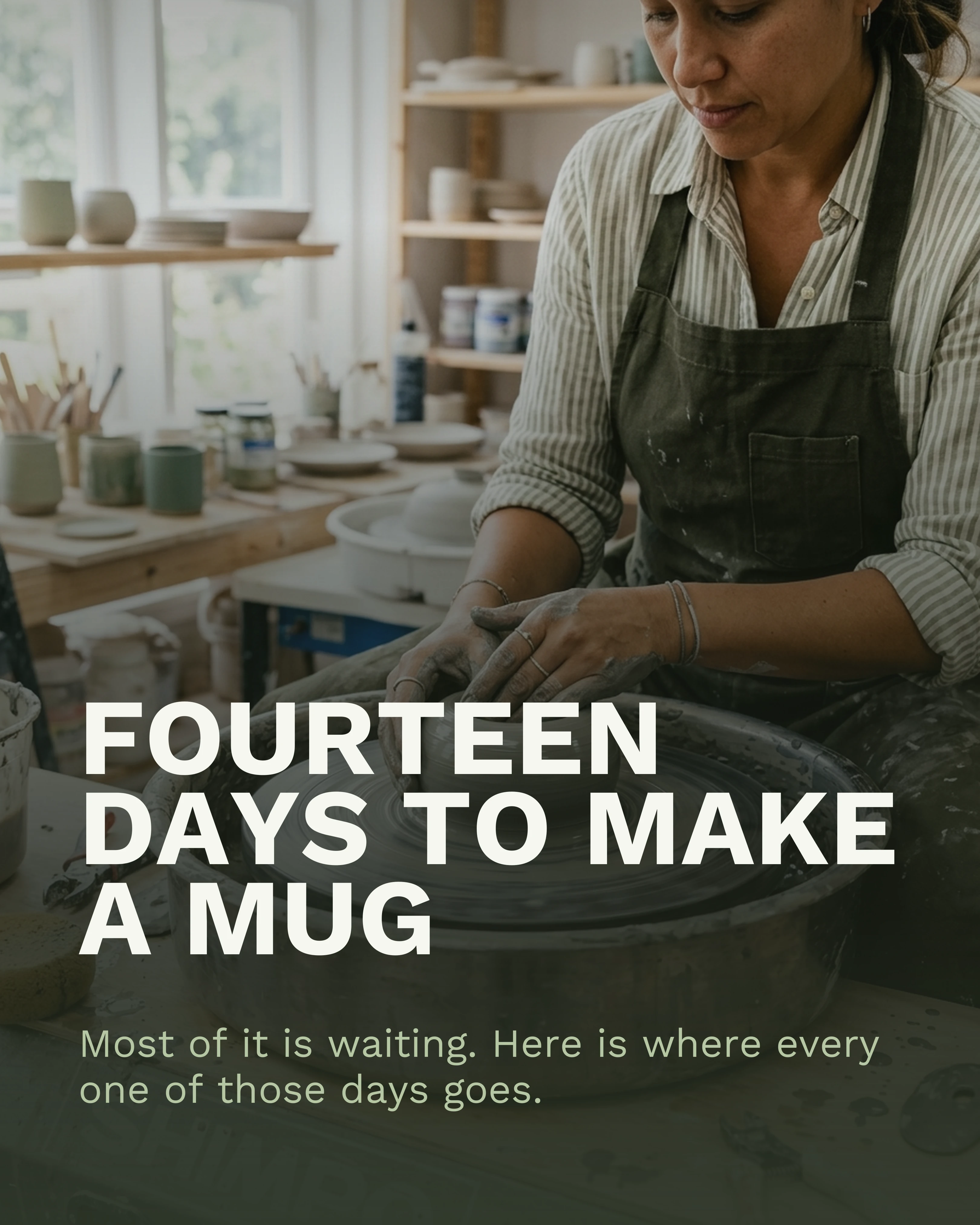 Cover slide: hands centring clay on a wheel