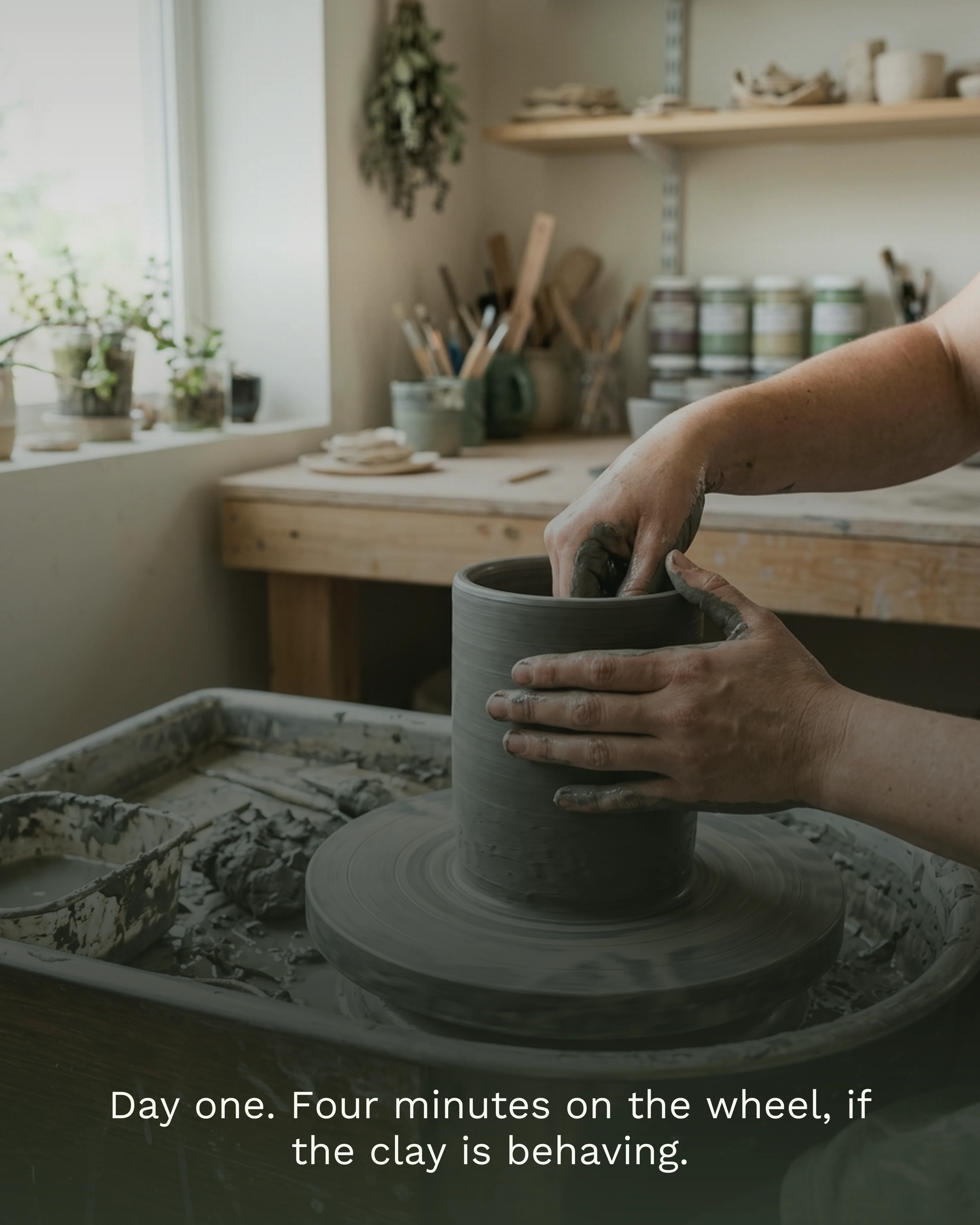 The clay opened into a cylinder