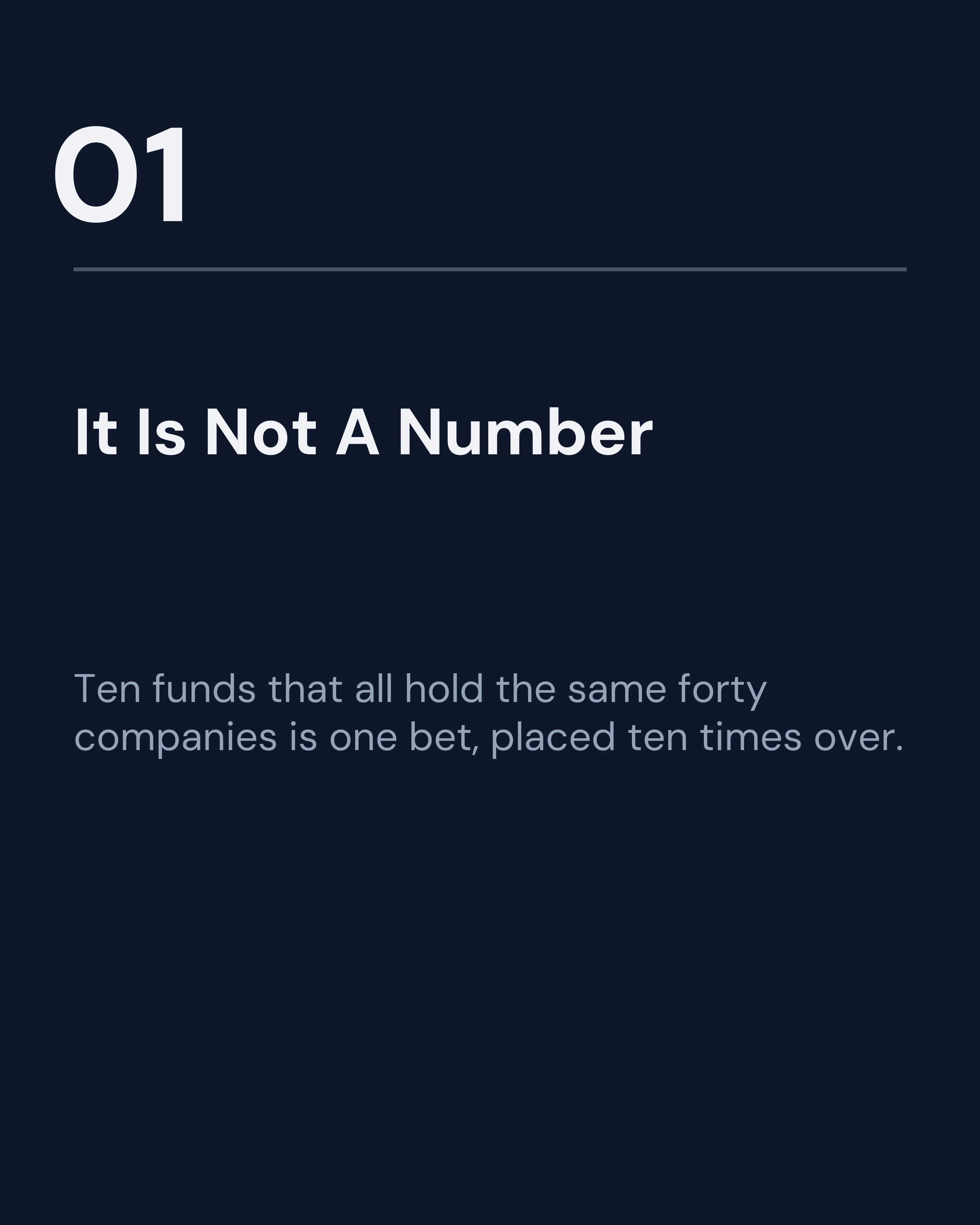 Slide one: it is not a number