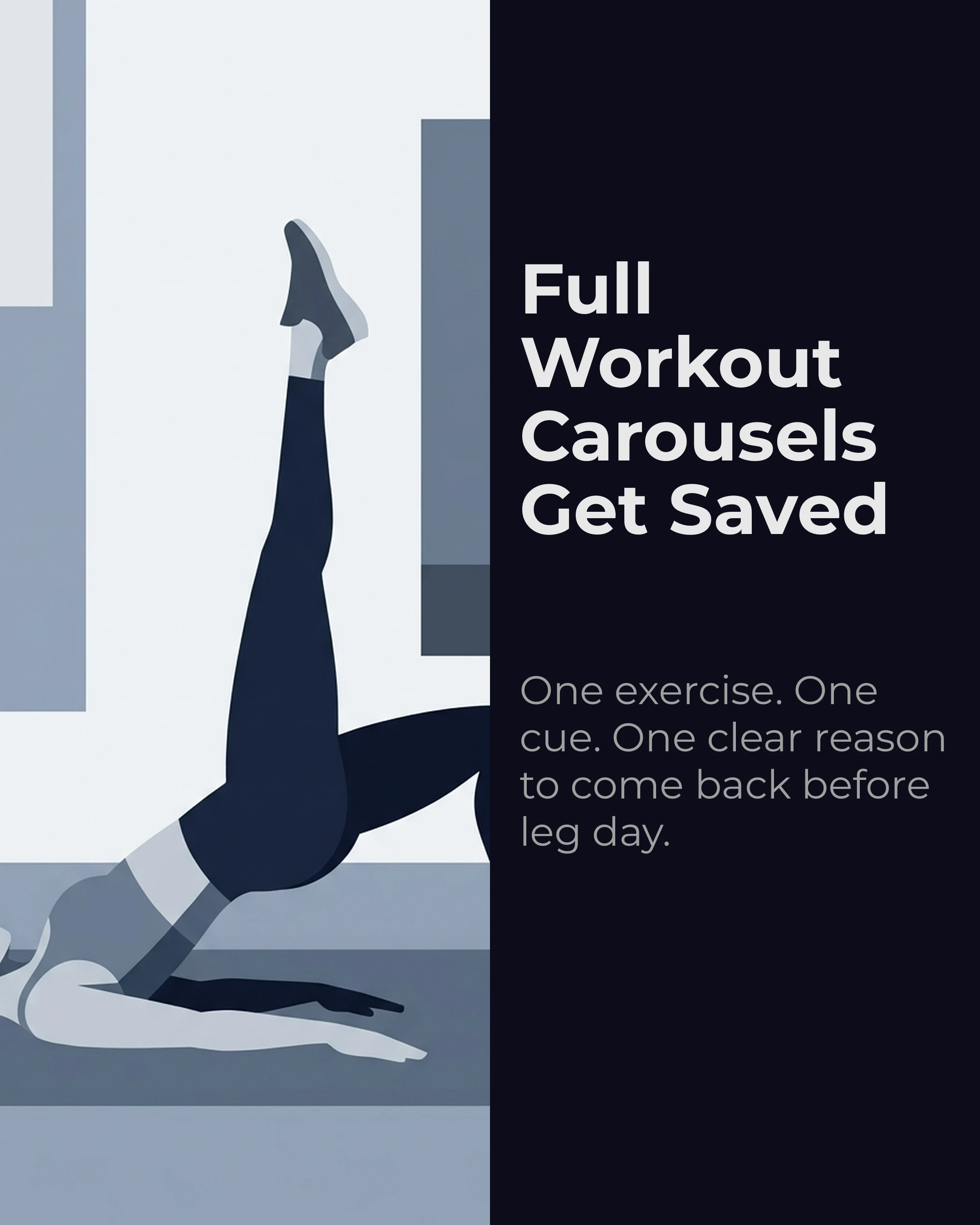 Fitness coach workout walkthrough carousel slide example