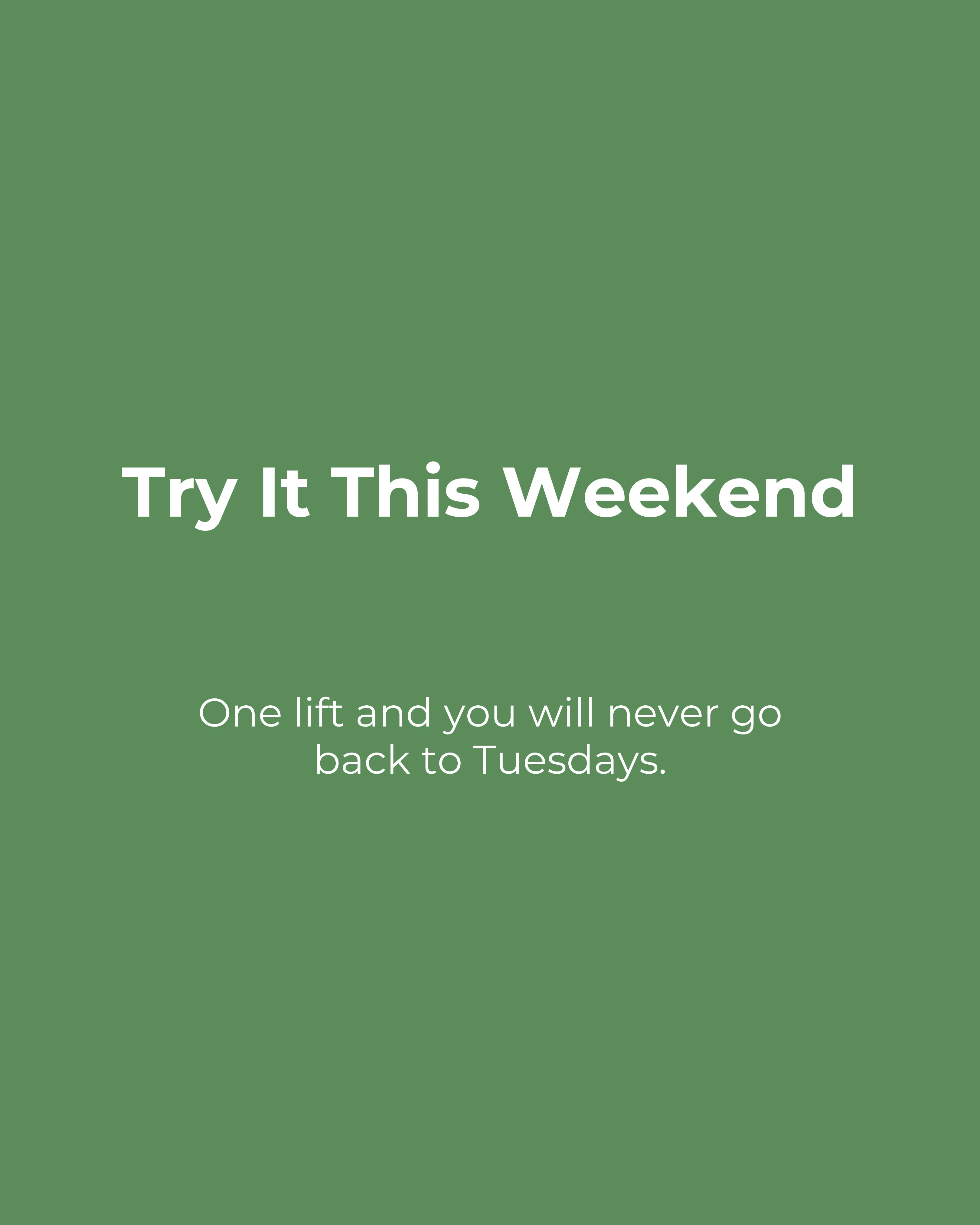 Closing slide: try it this weekend