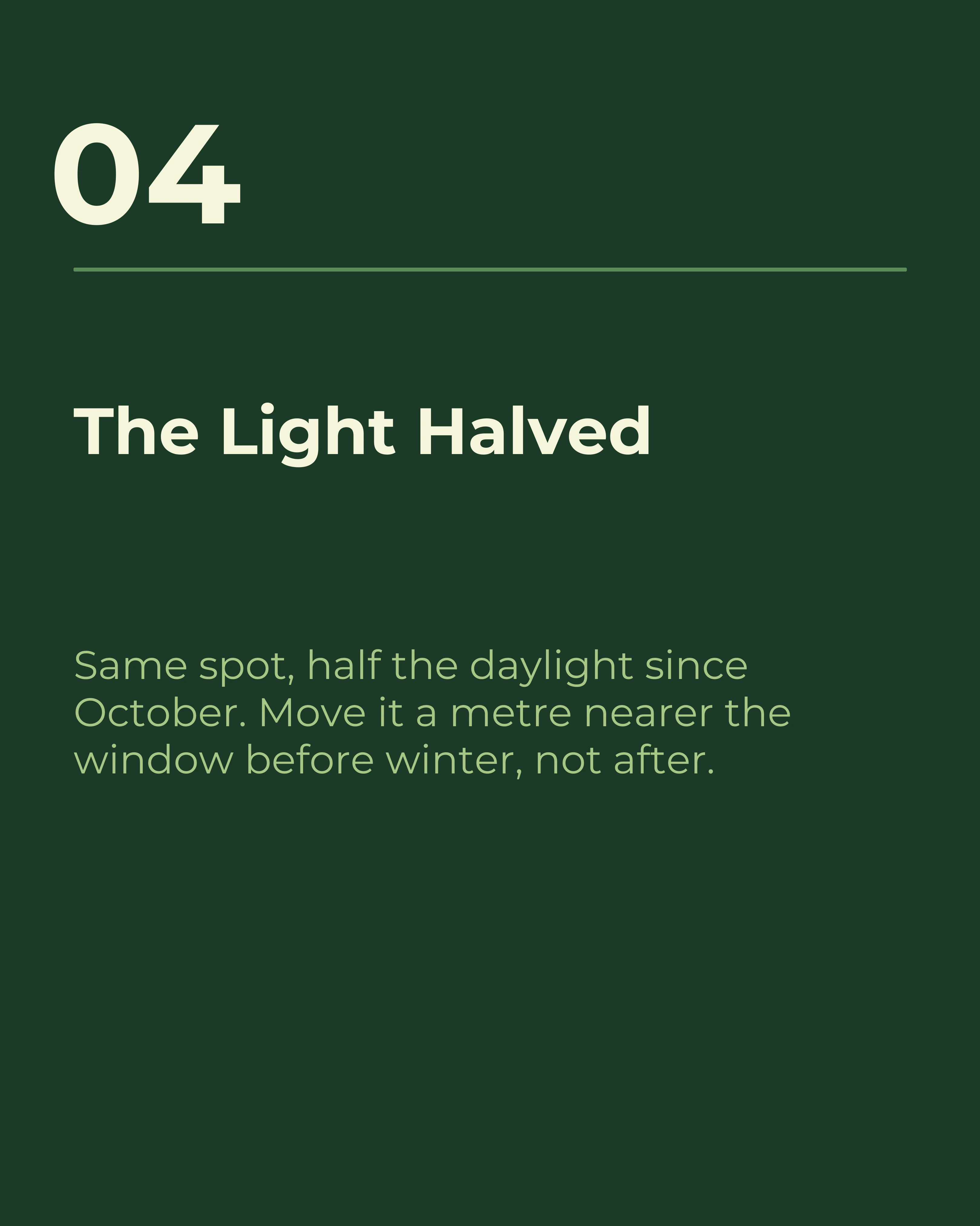 Slide four: the light halved