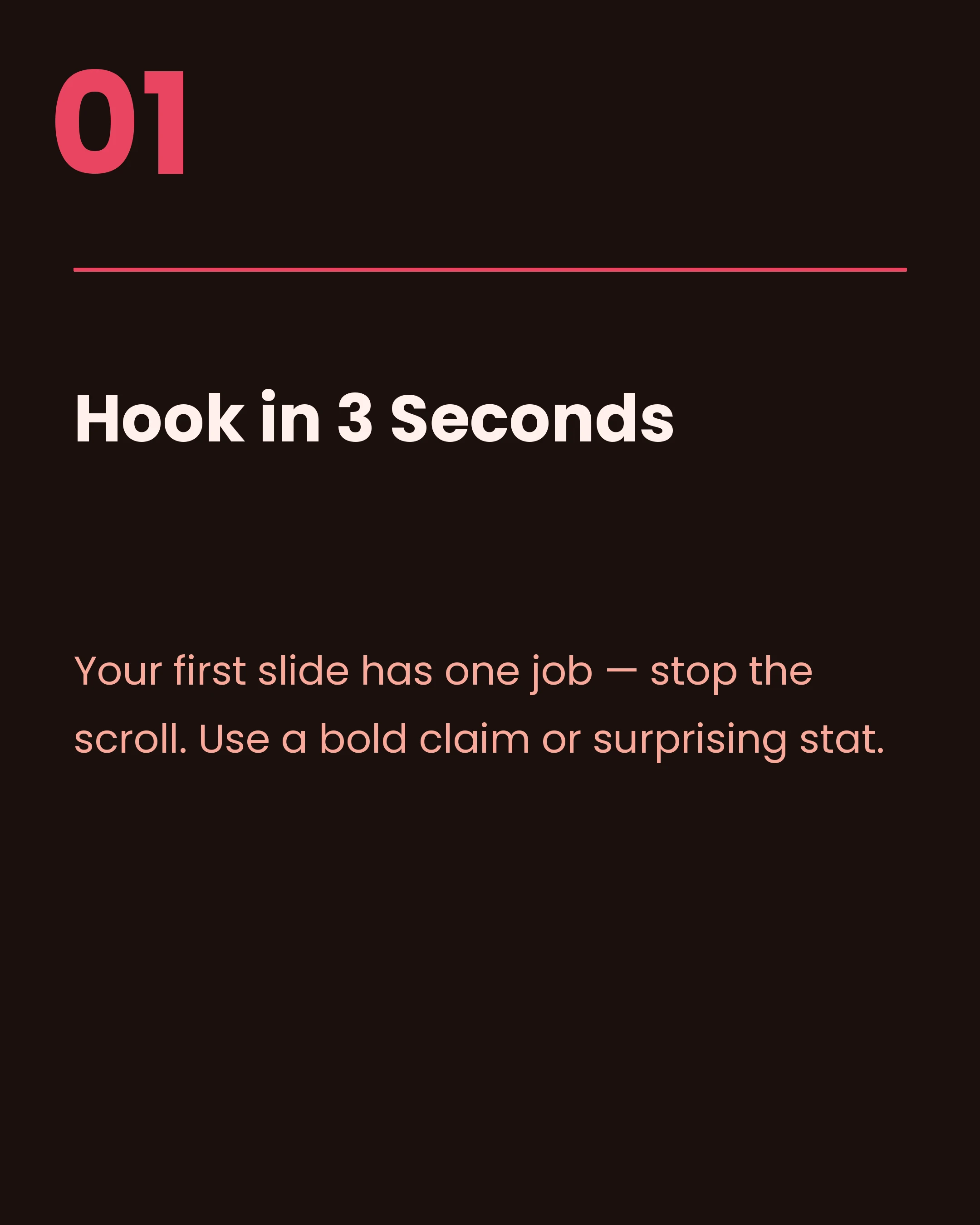 Example carousel tip slide with numbered layout