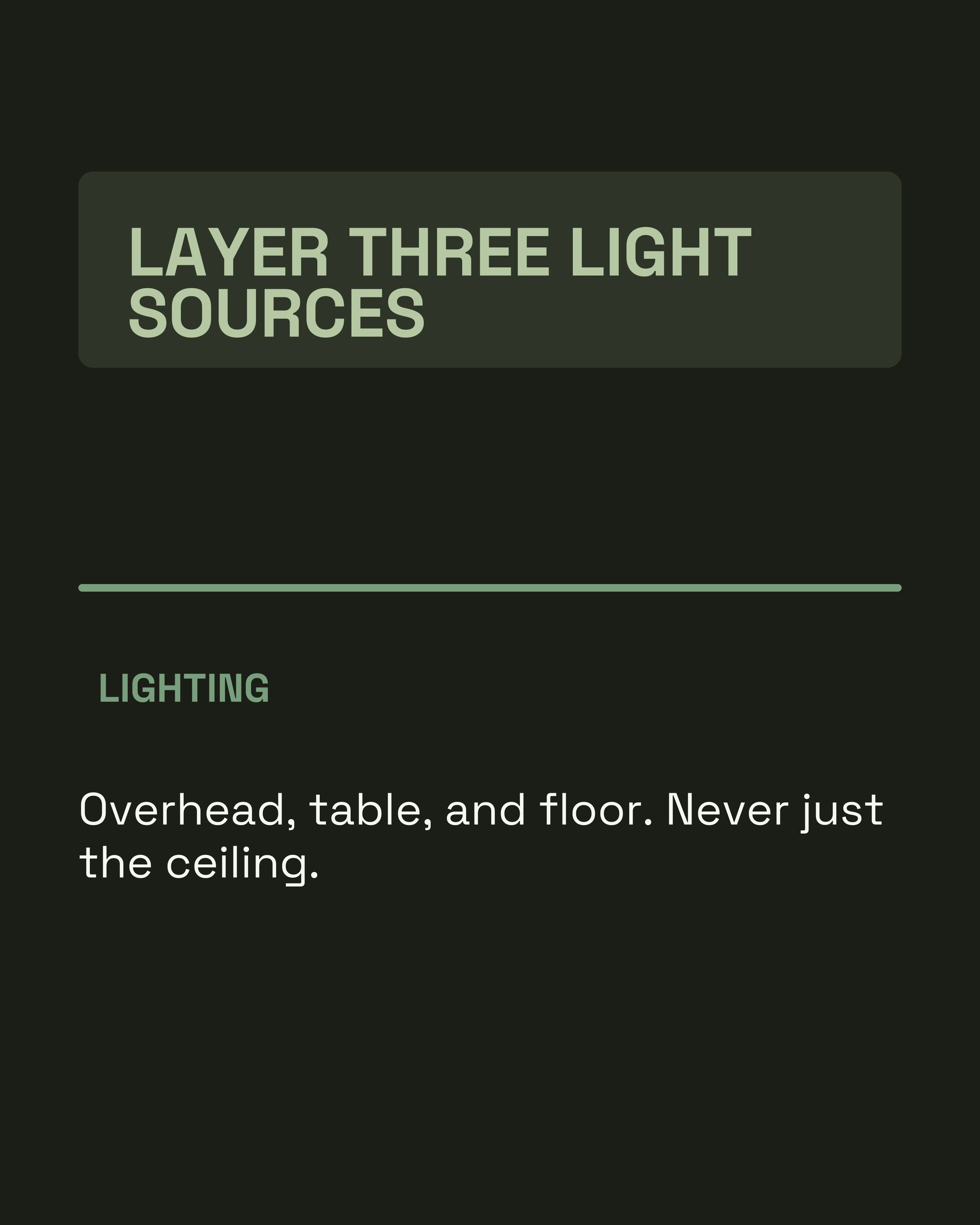 Layered lighting fix slide