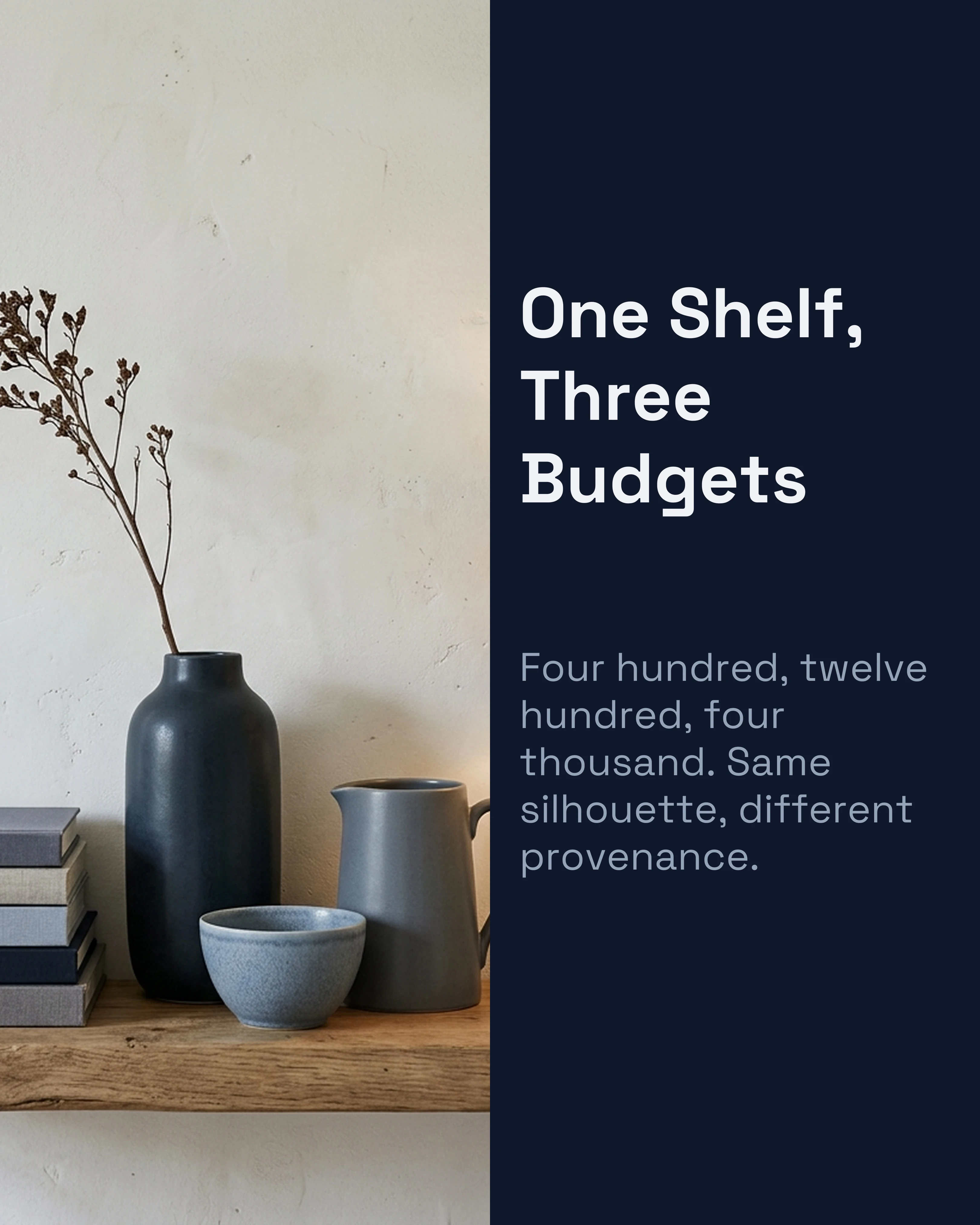 One shelf three budgets slide