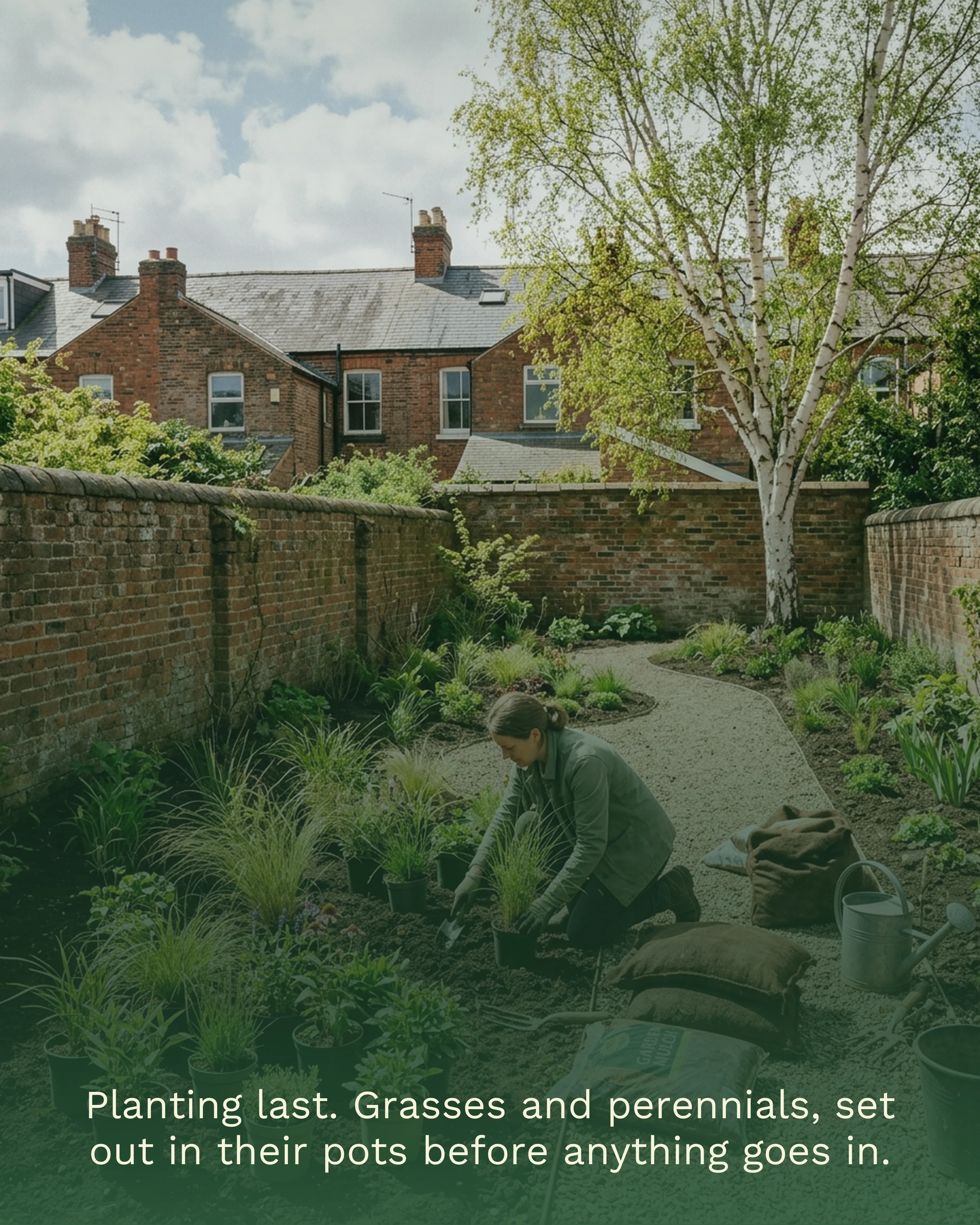 Planting day, grasses and perennials set out