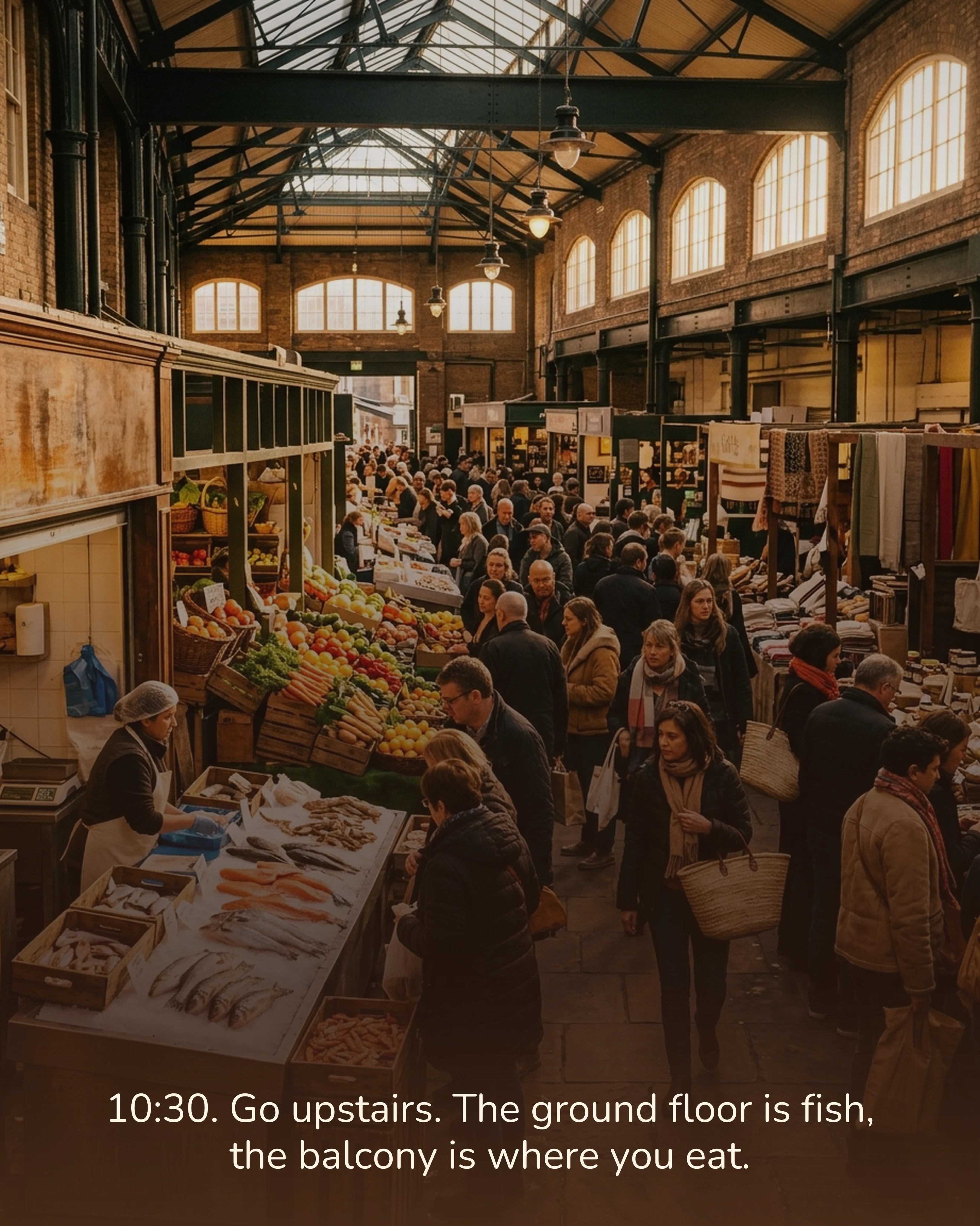 A covered food market hall