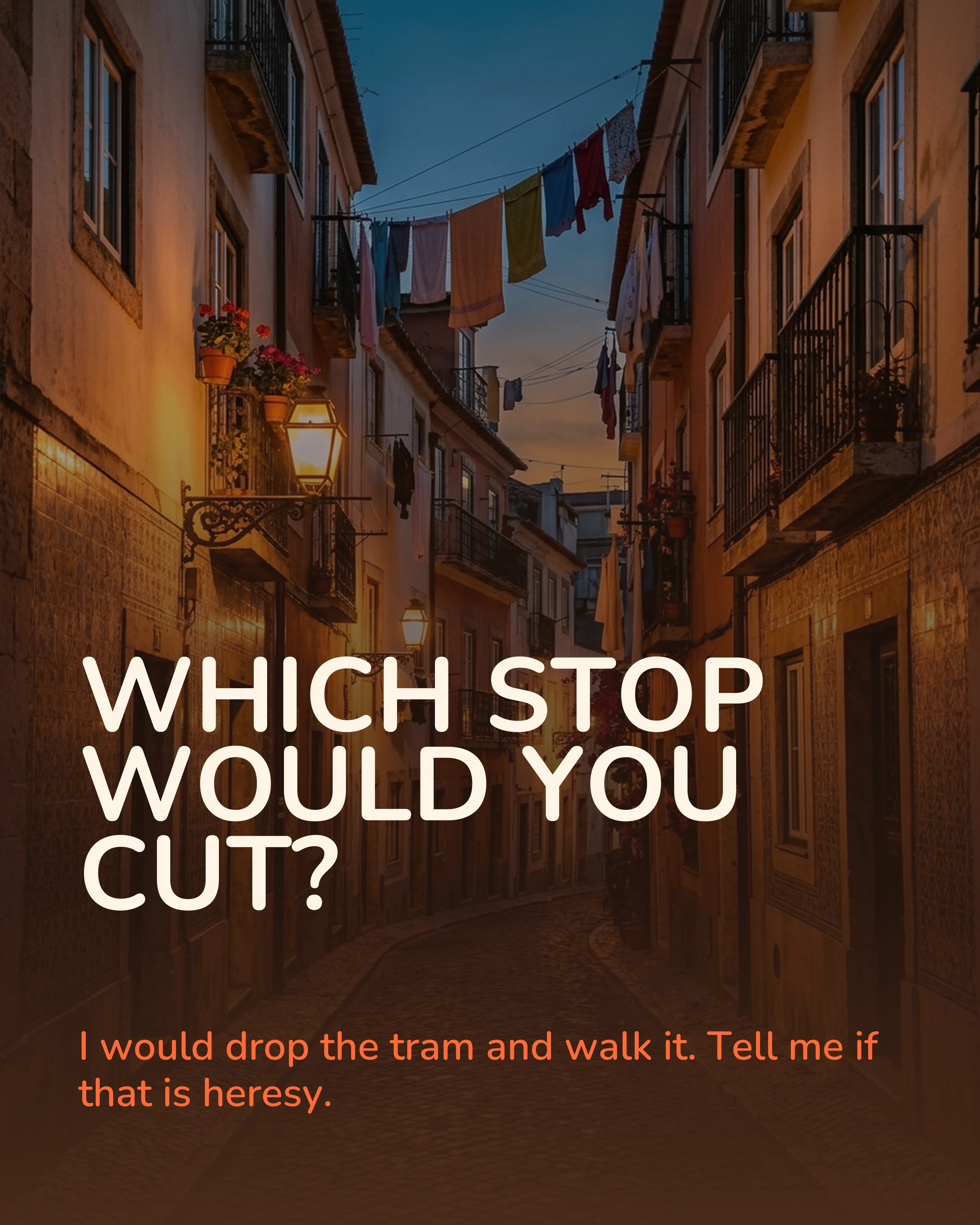 Closing slide asking which stop readers would keep