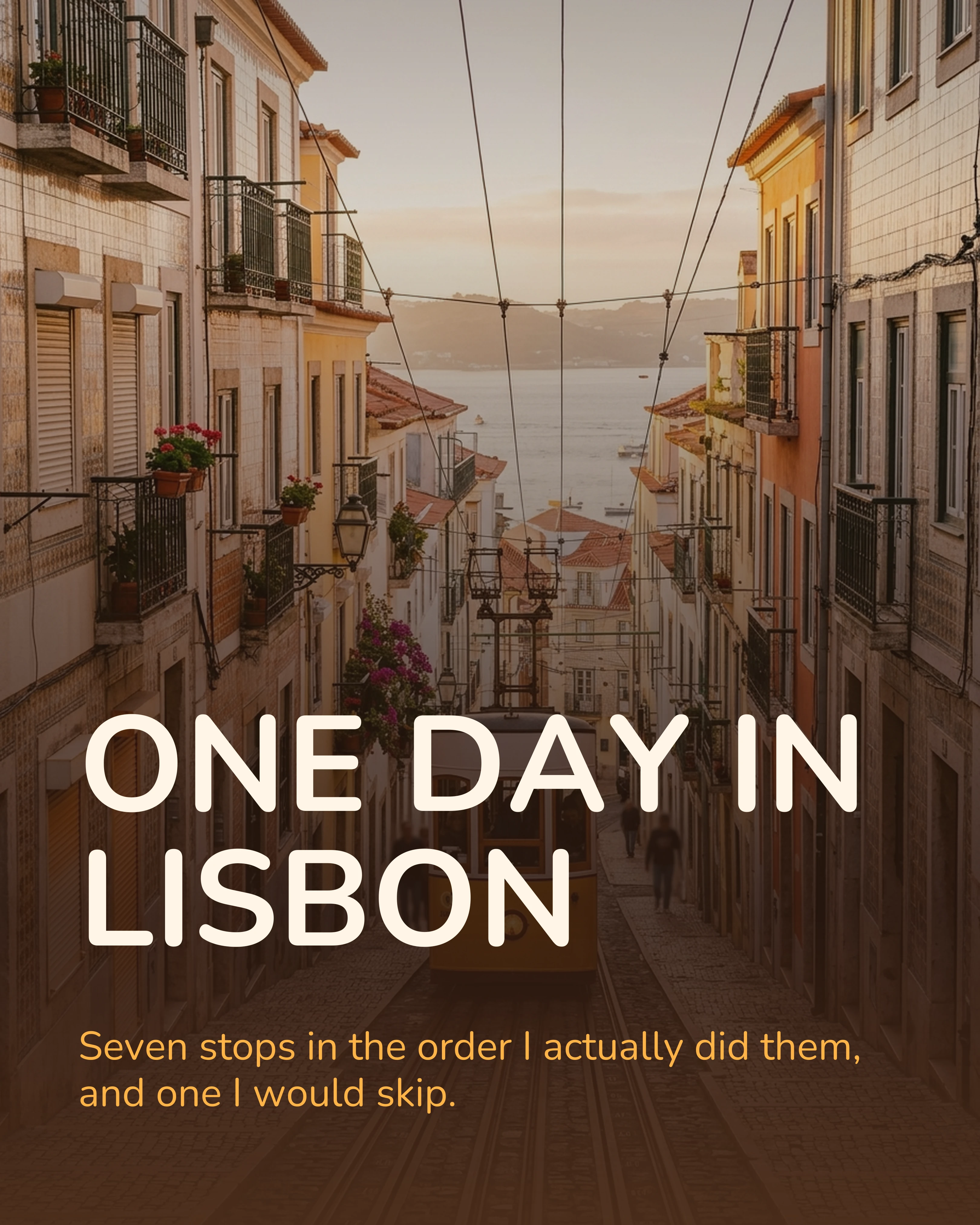 Cover slide: a Lisbon street with a yellow tram climbing it