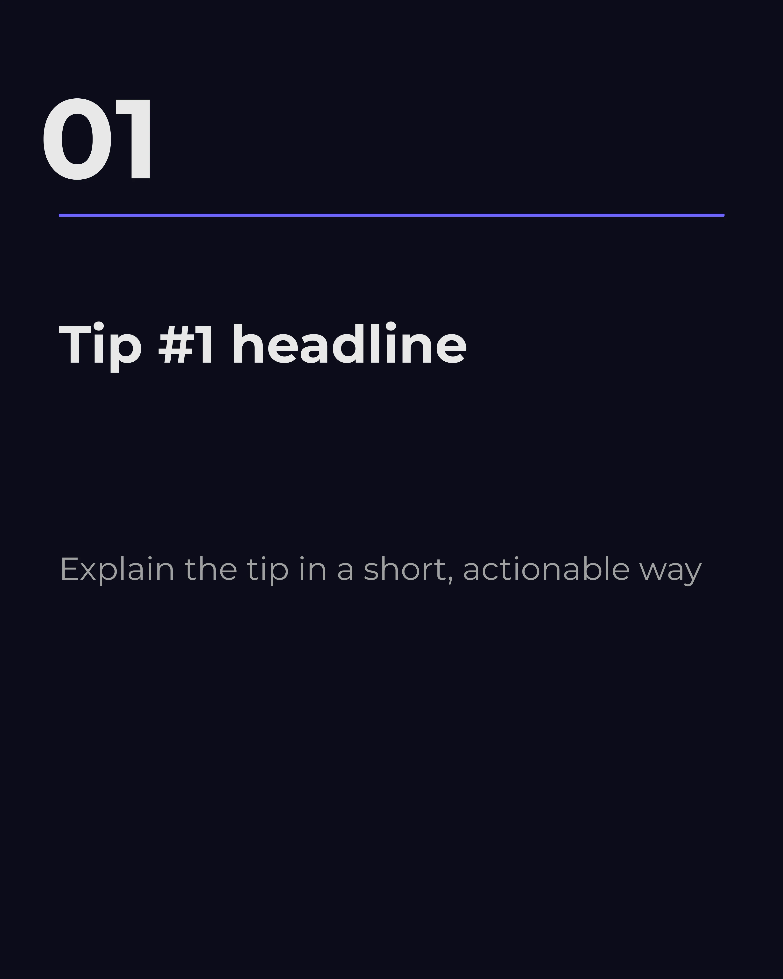 Tip 2 — lead with numbers