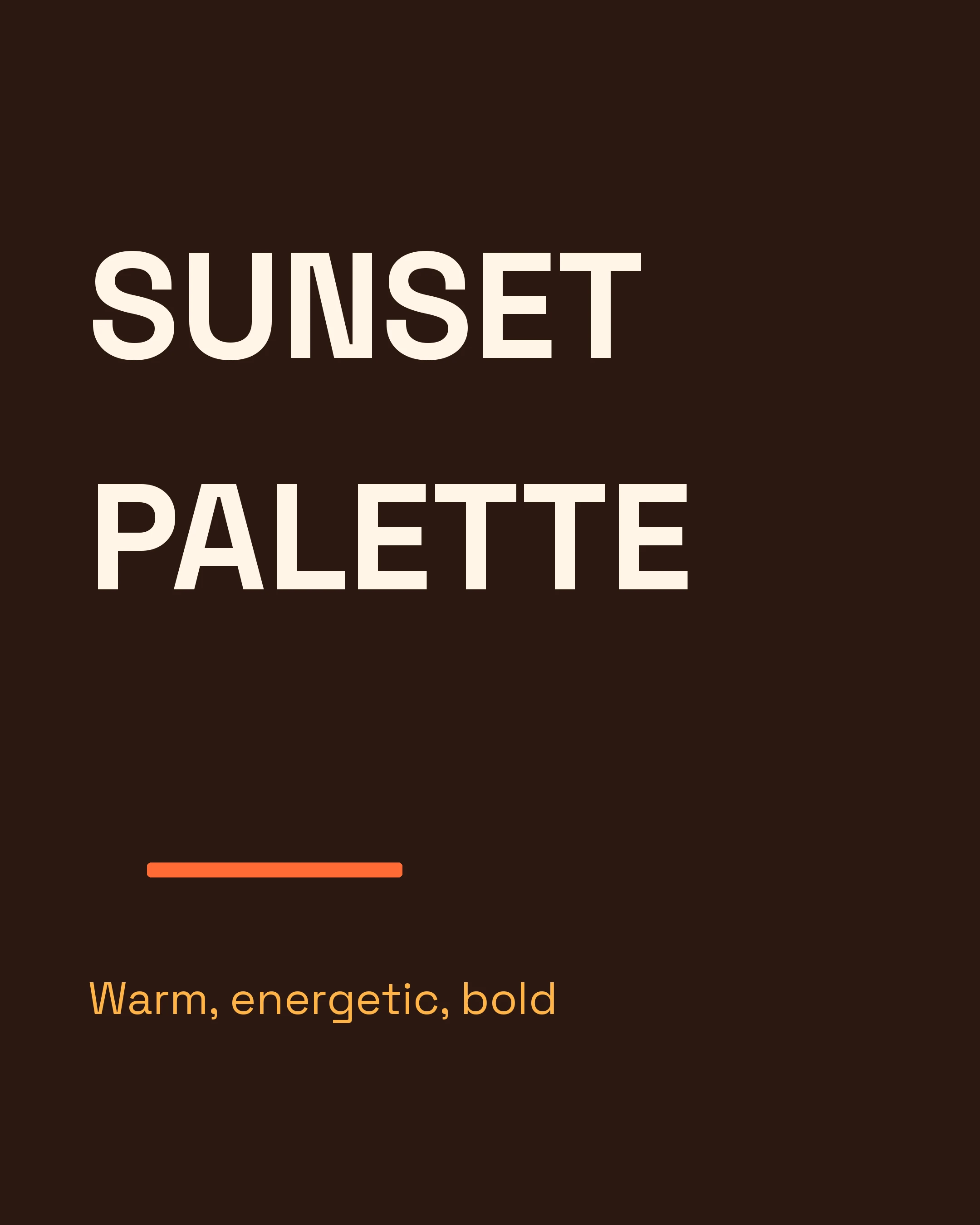 Sunset color palette applied to a sample carousel slide
