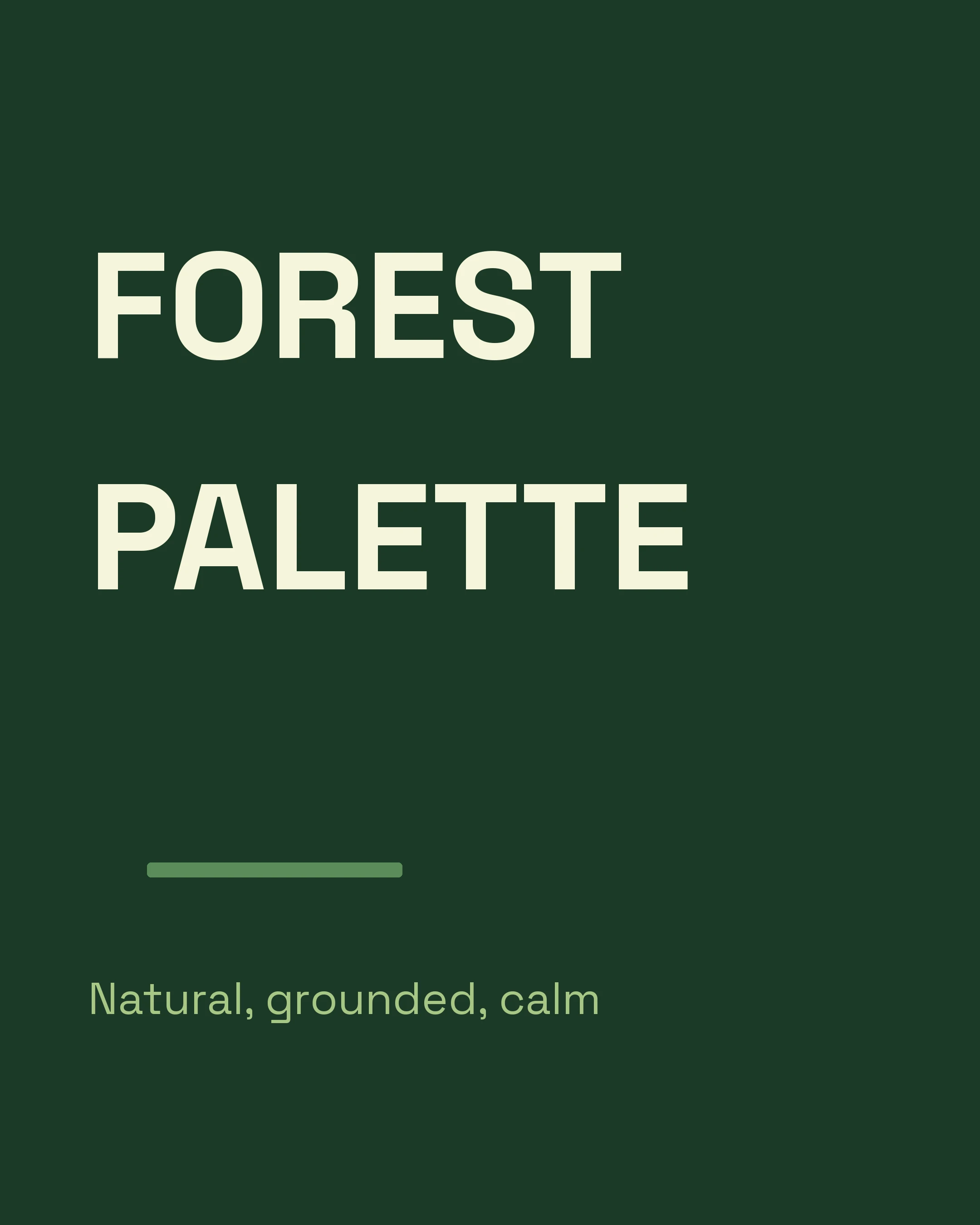 Forest color palette applied to a sample carousel slide