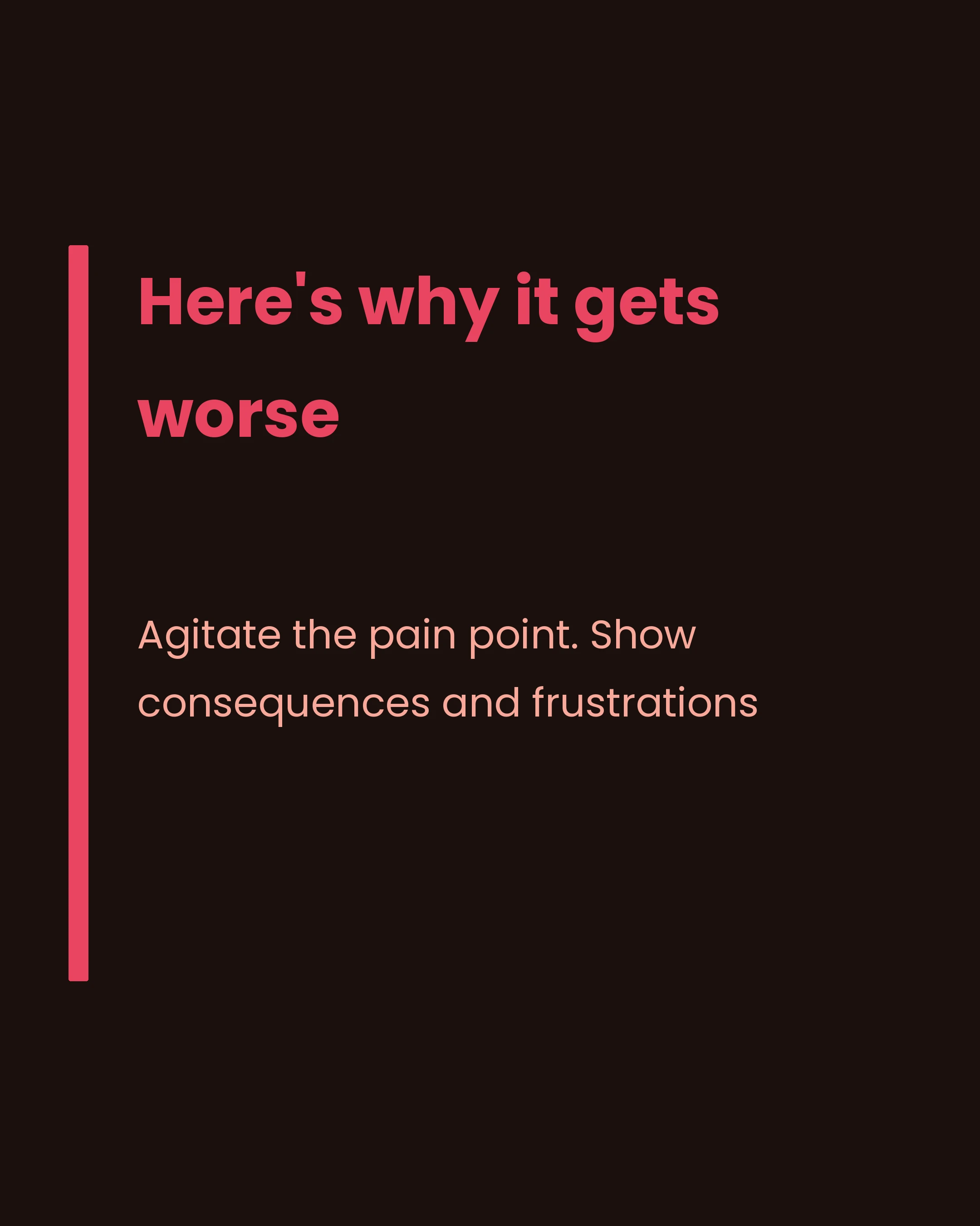 PAS carousel Agitate slide showing consequences