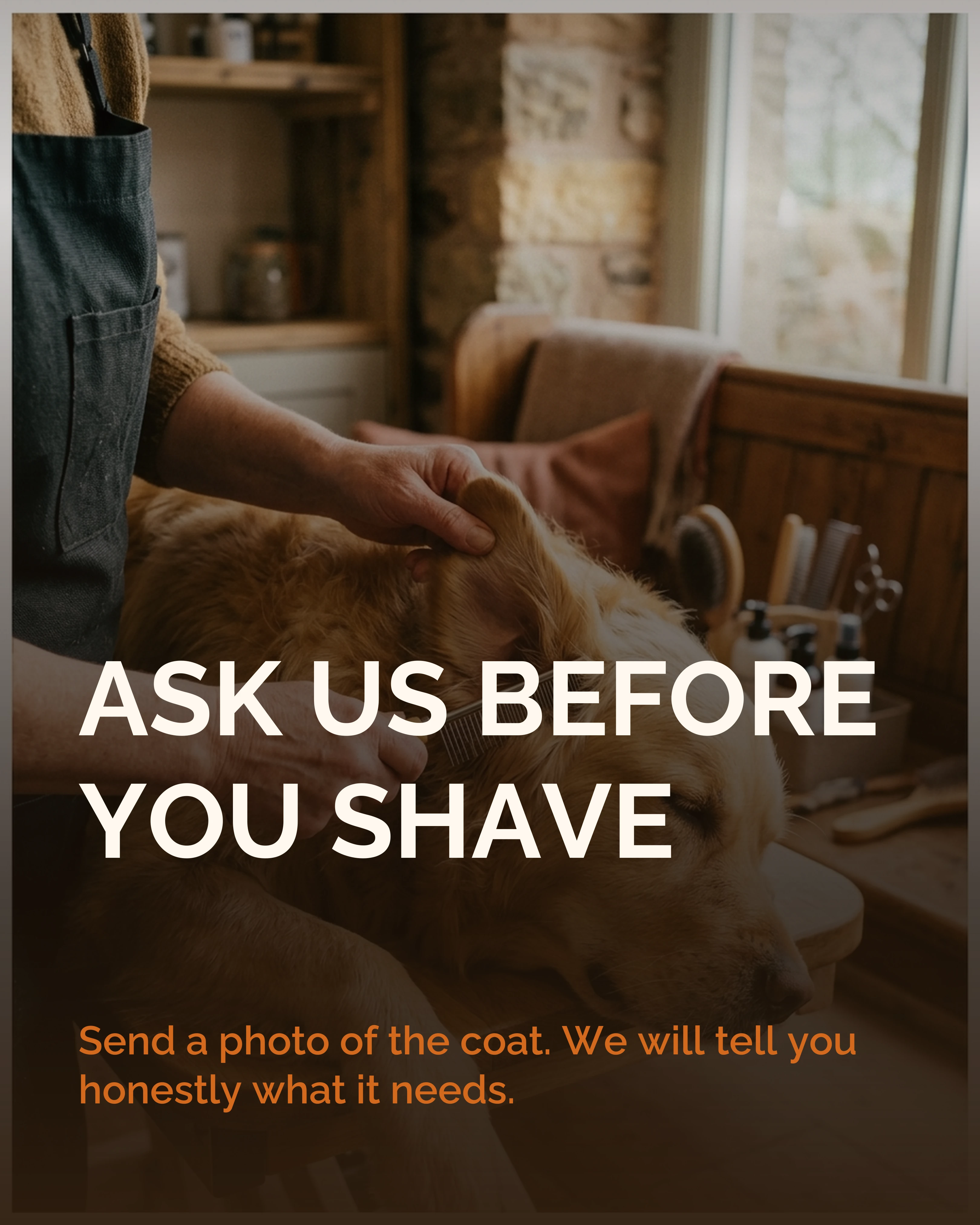 Ask us before you shave call to action slide