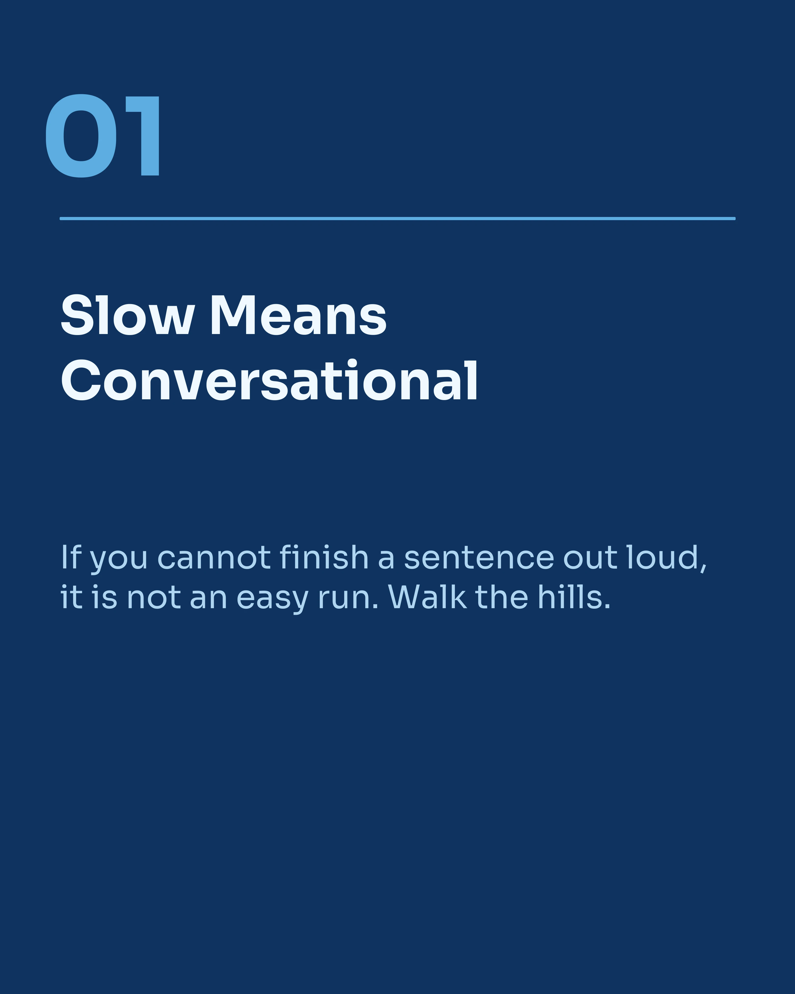 Slide about running easy runs too hard