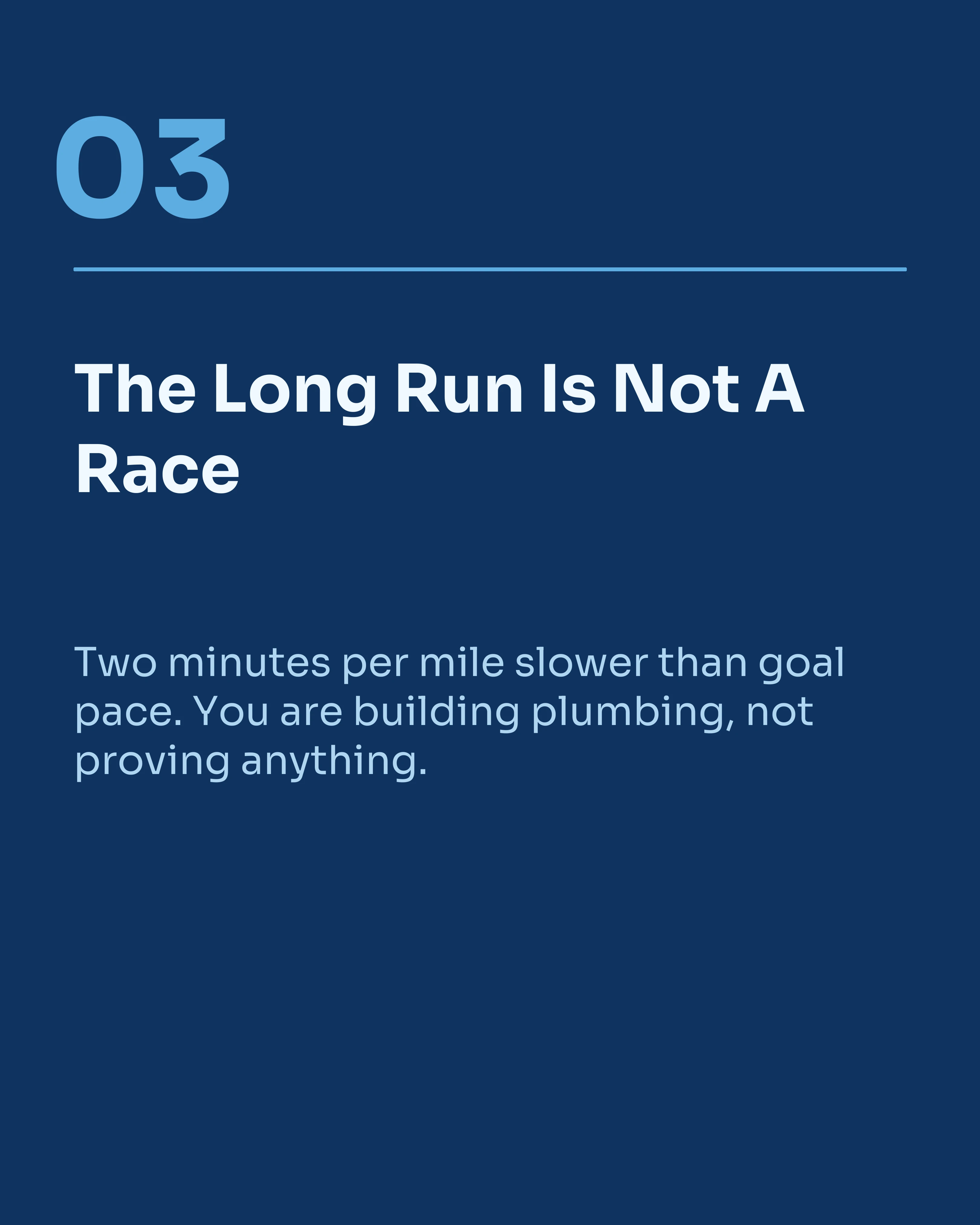 Slide about pacing the long run