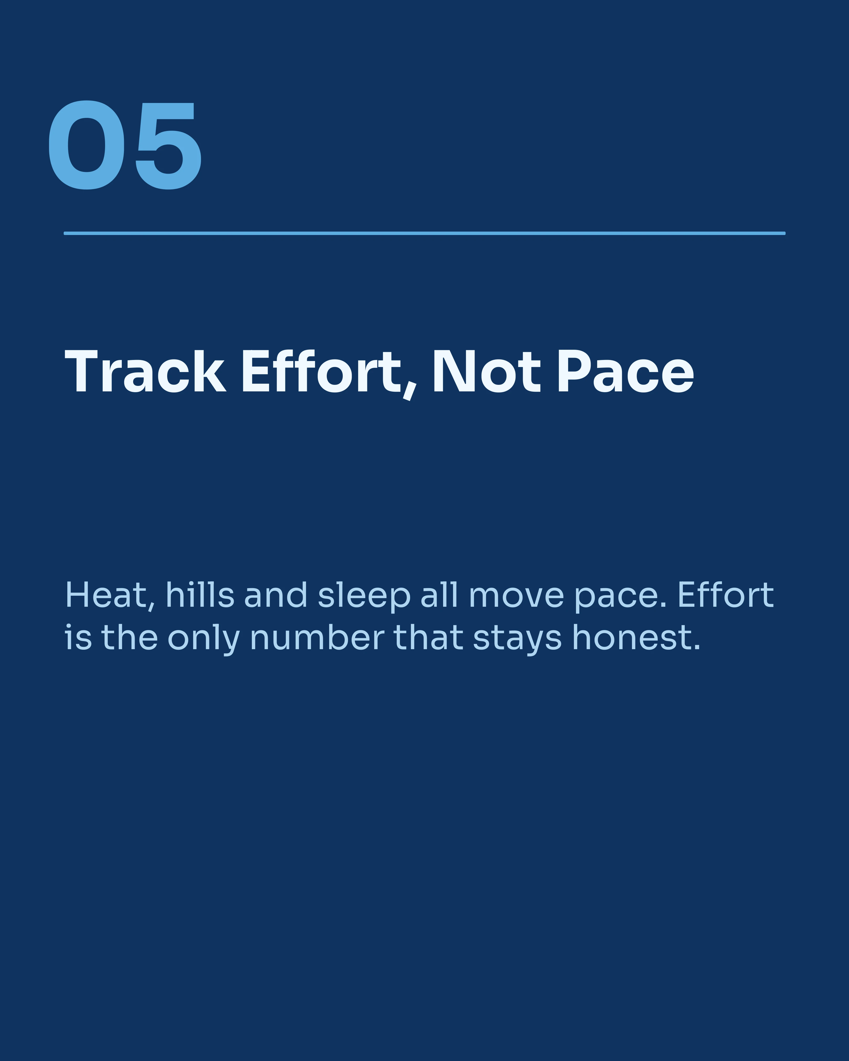 Slide about tracking effort not pace
