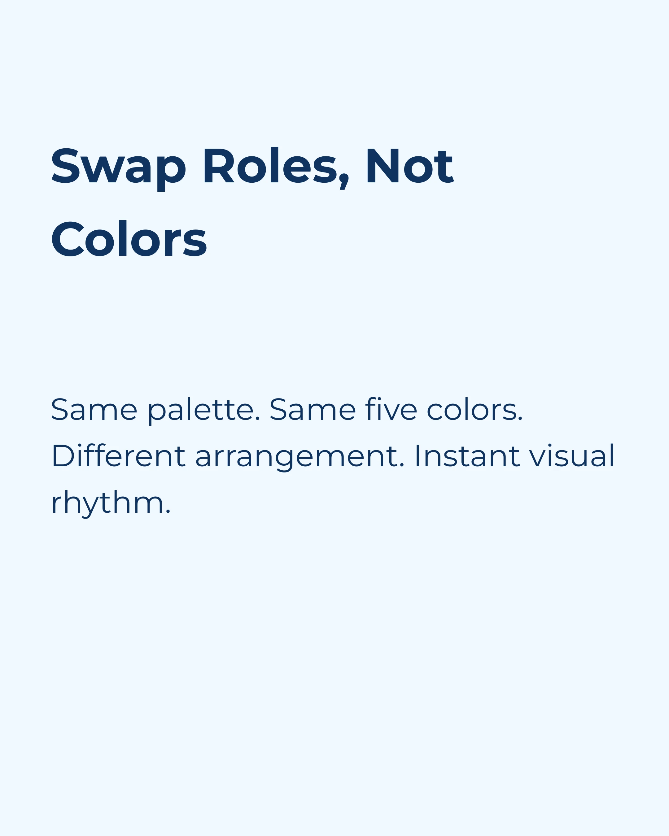 Same Ocean palette with roles swapped — dark background, light text