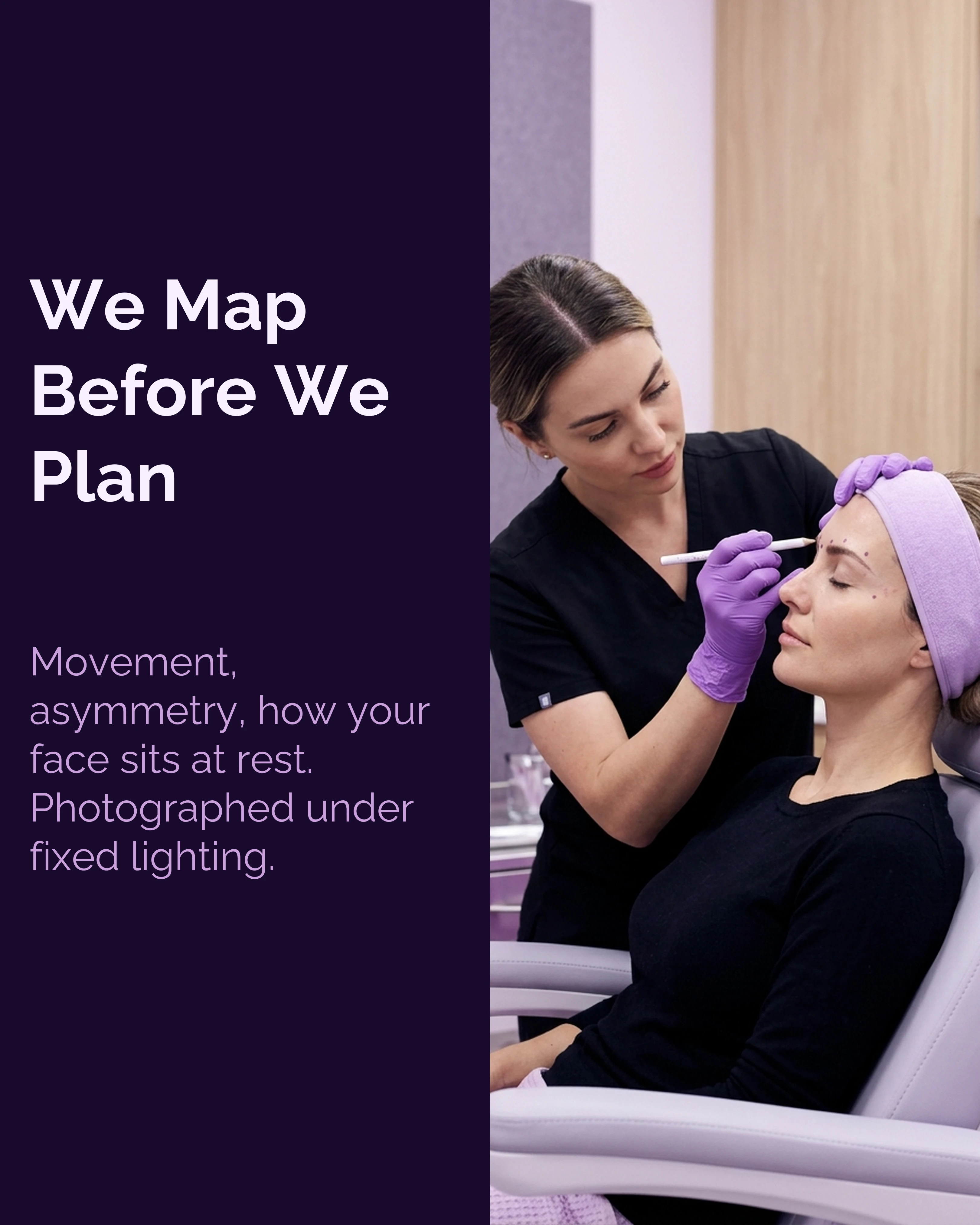 Assessment points being marked before any treatment