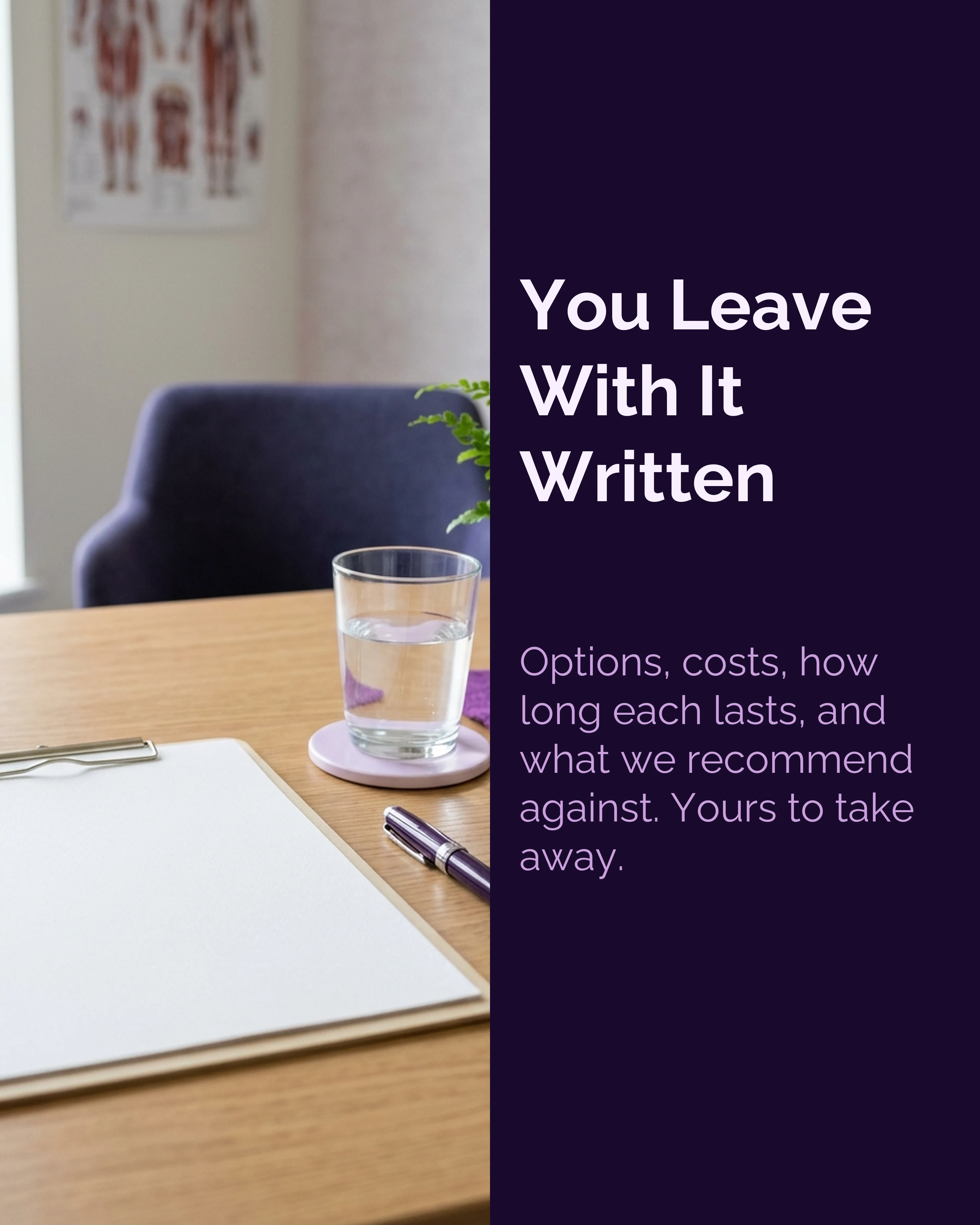 The written plan and costs on the desk