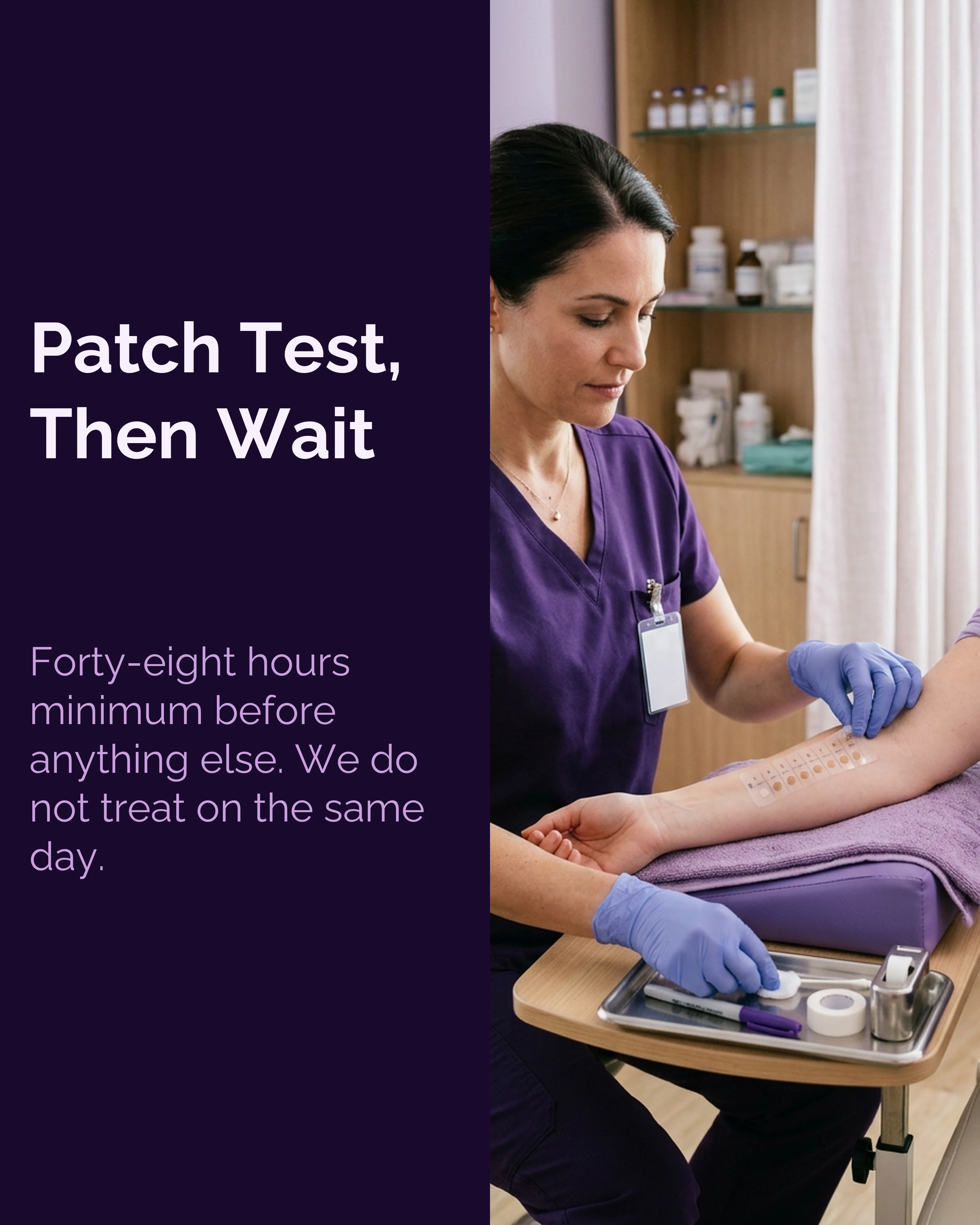 A patch test on the forearm