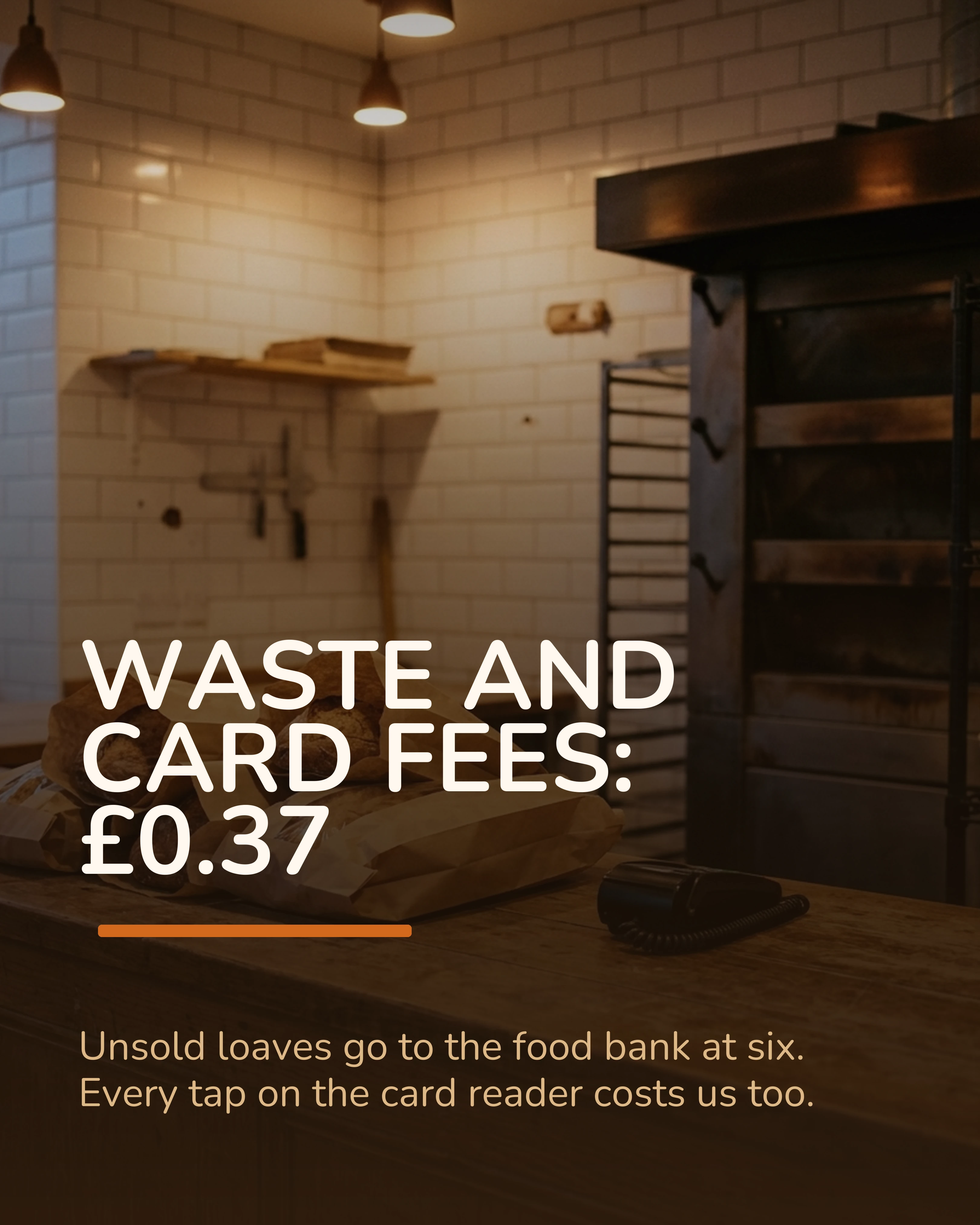 Slide: waste and card fees cost £0.37