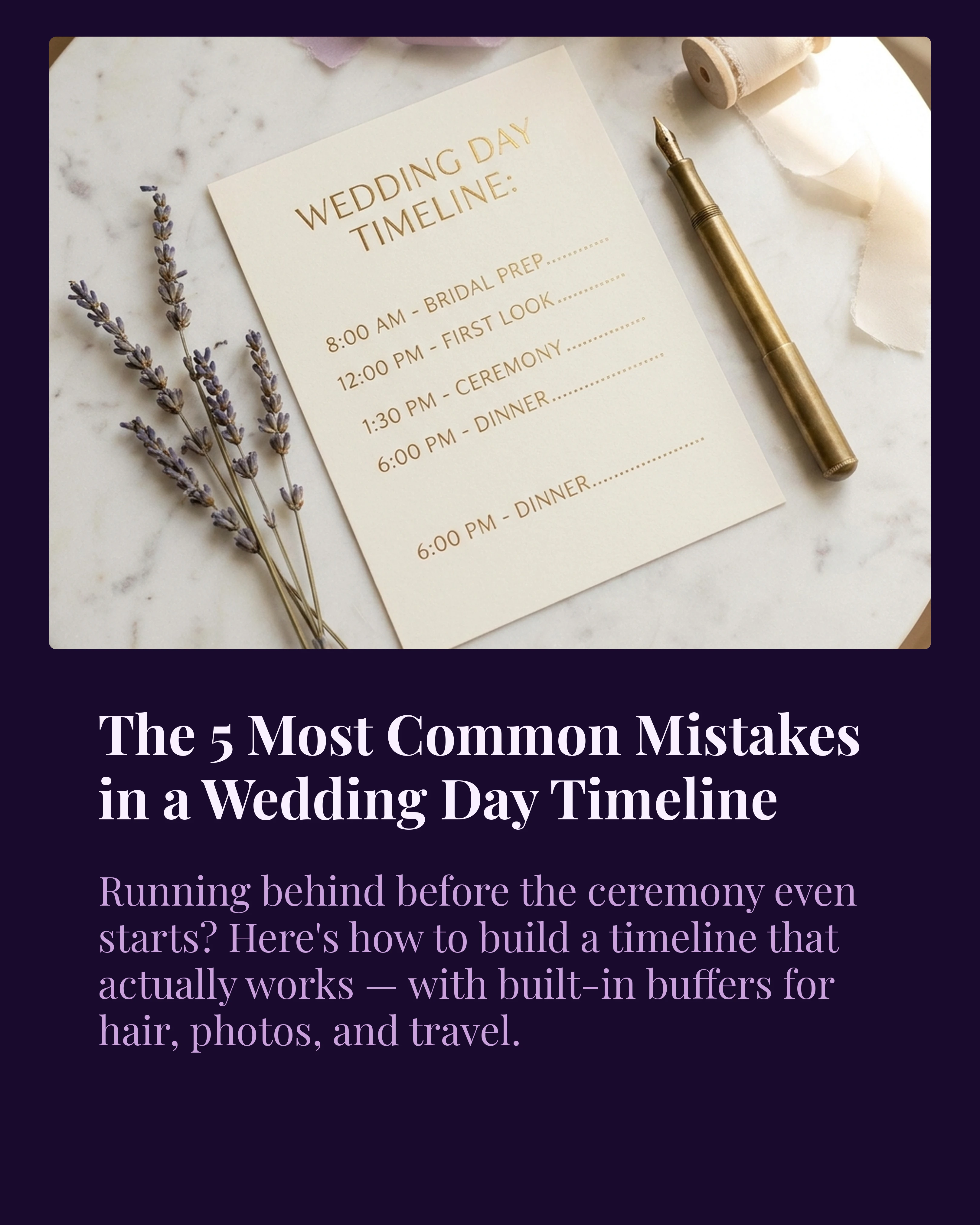 Wedding timeline