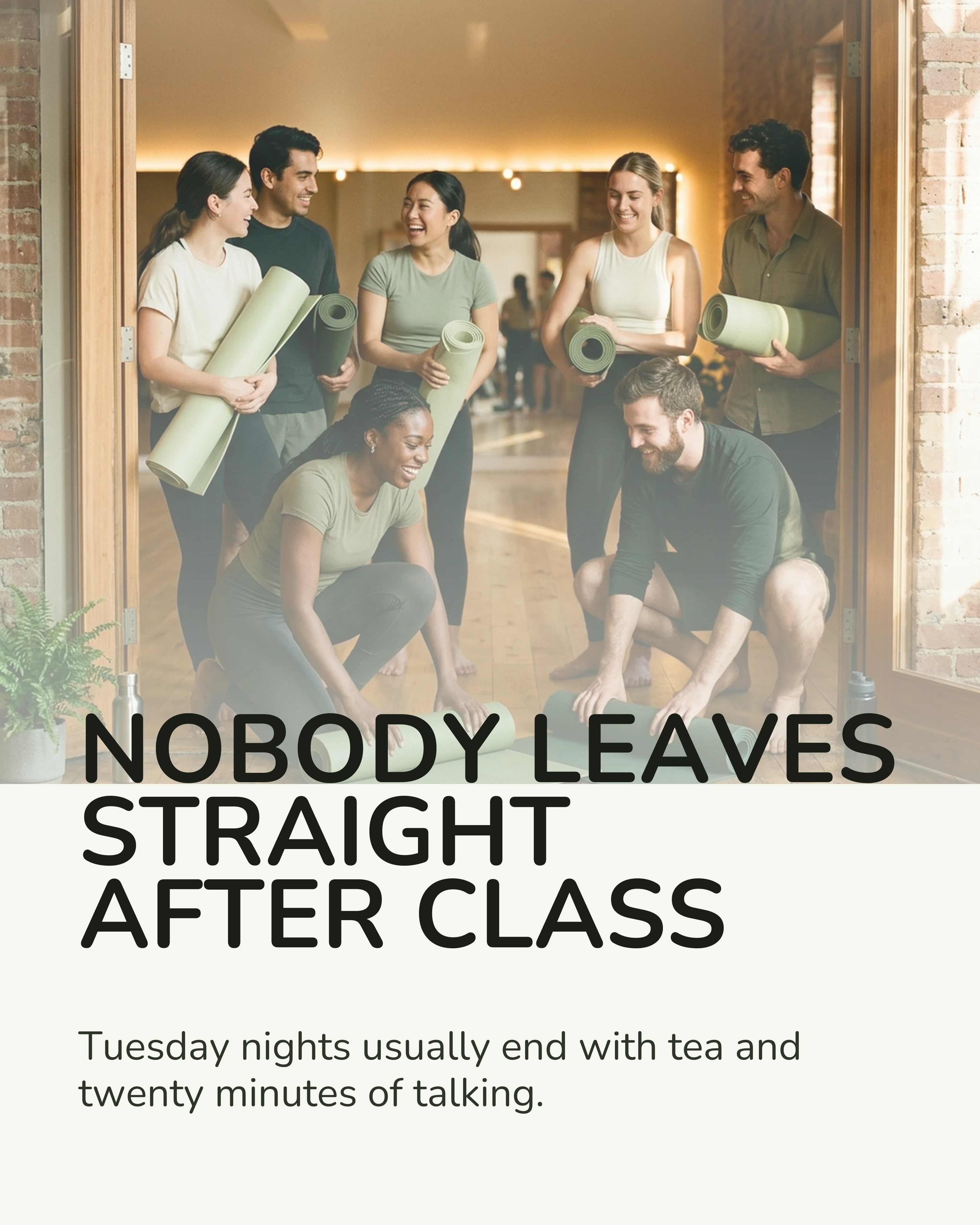 Studio community after class slide