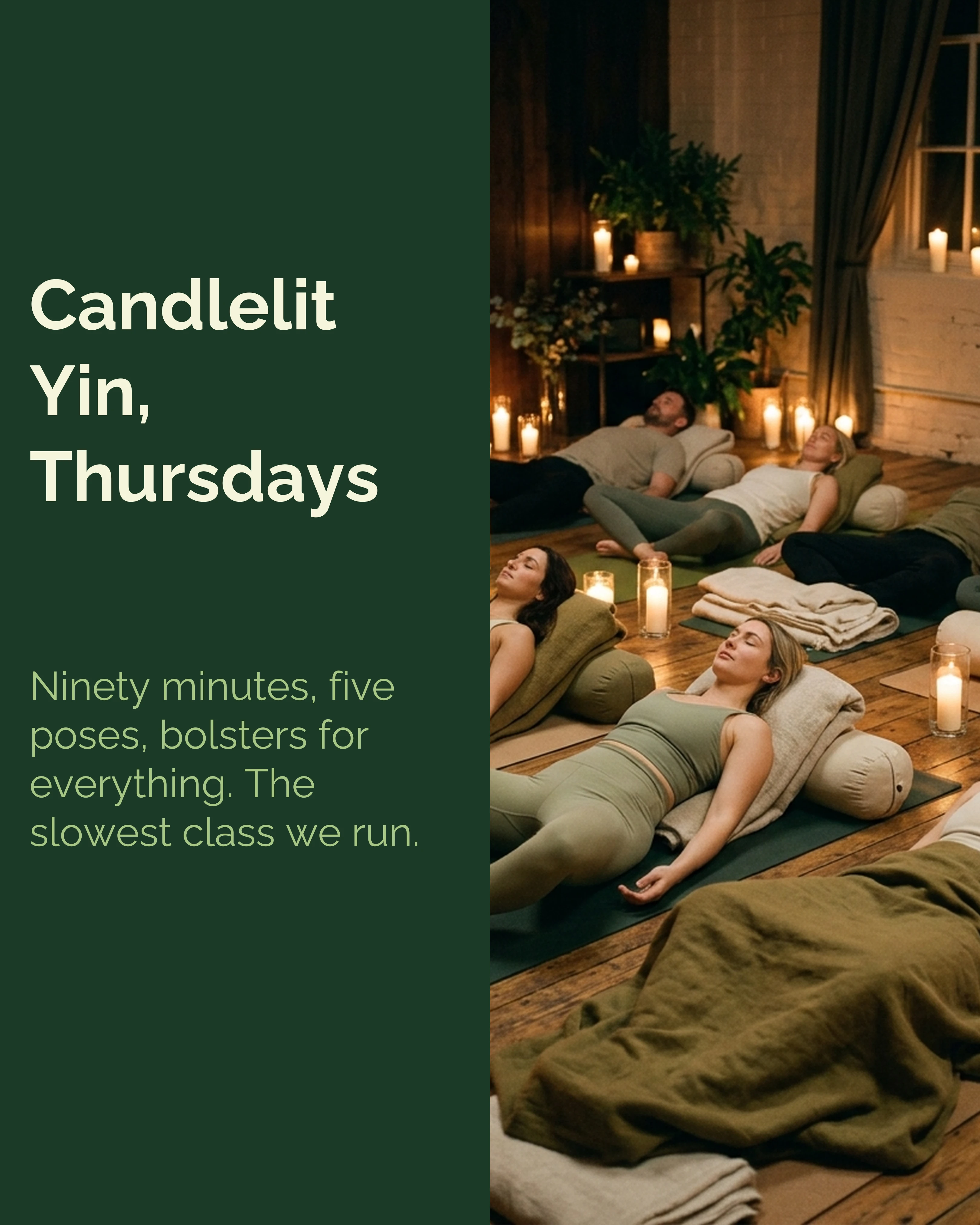 Candlelit restorative class spotlight slide